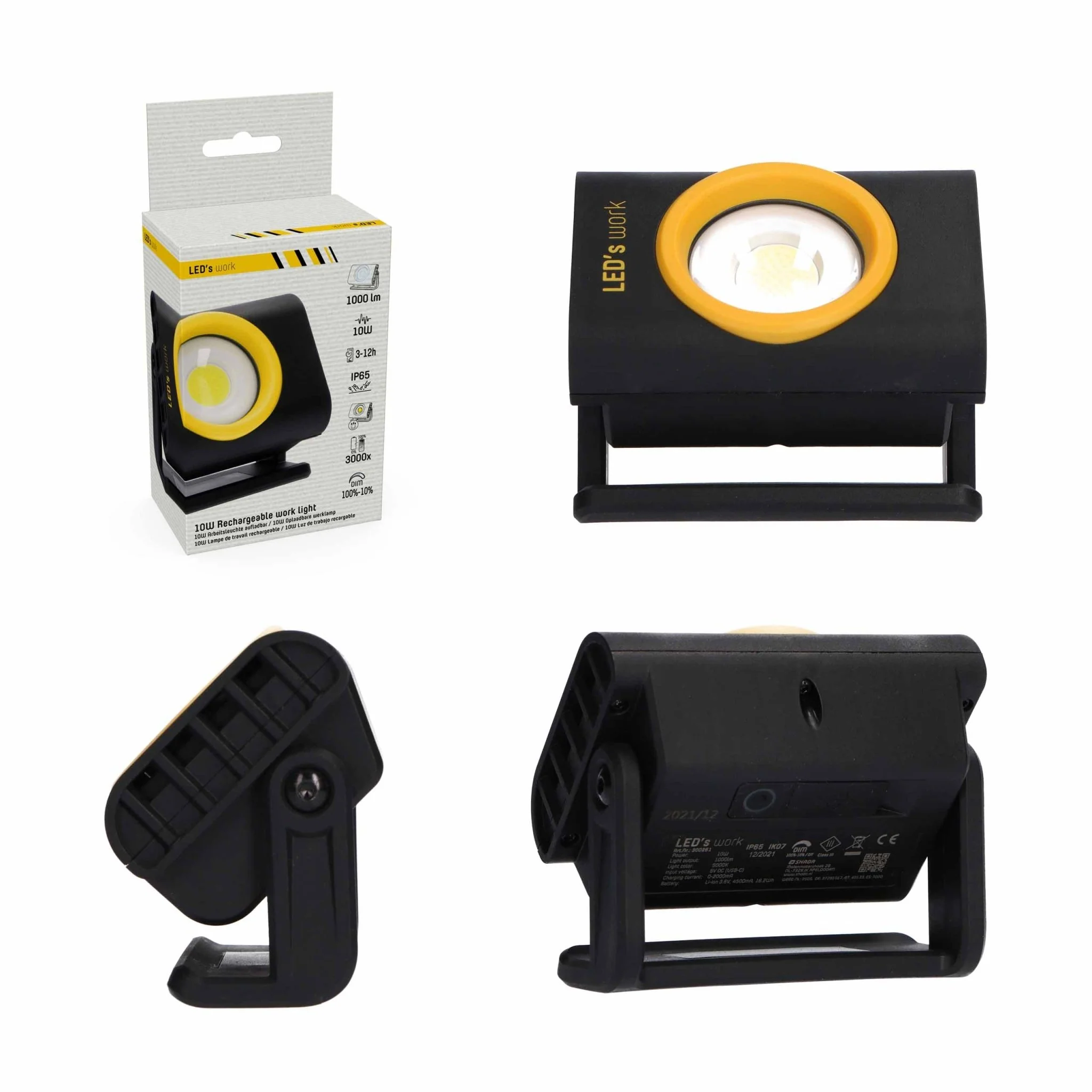 LED's Work Compacte LED Werklamp 1000 - Met oplaadbare accu – Dimbaar in 10 stappen – IP65 - Image 7