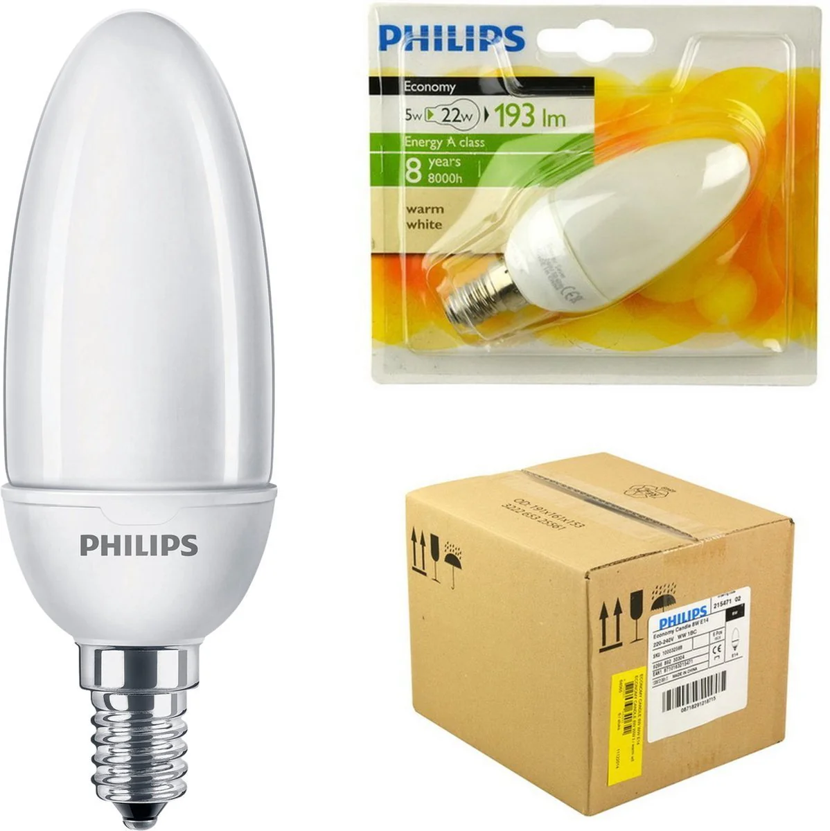 Philips Softone E14 Spaarlamp - Kaarsvormig - Mat - 5W vervangt 22W - Warm wit licht - Image 2