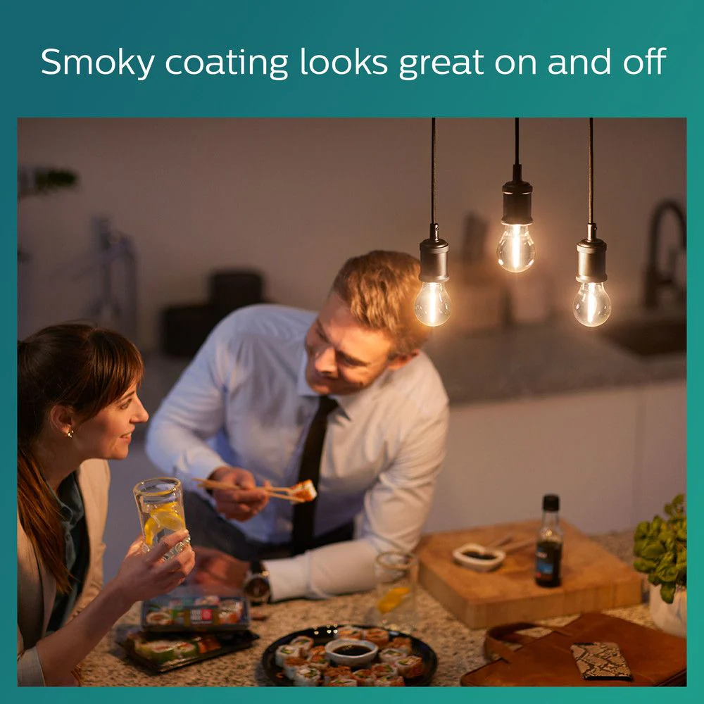 Philips LED Filamentlamp E27 met rookglas - 2.3W vervangt 11W - Warm wit licht - Image 3