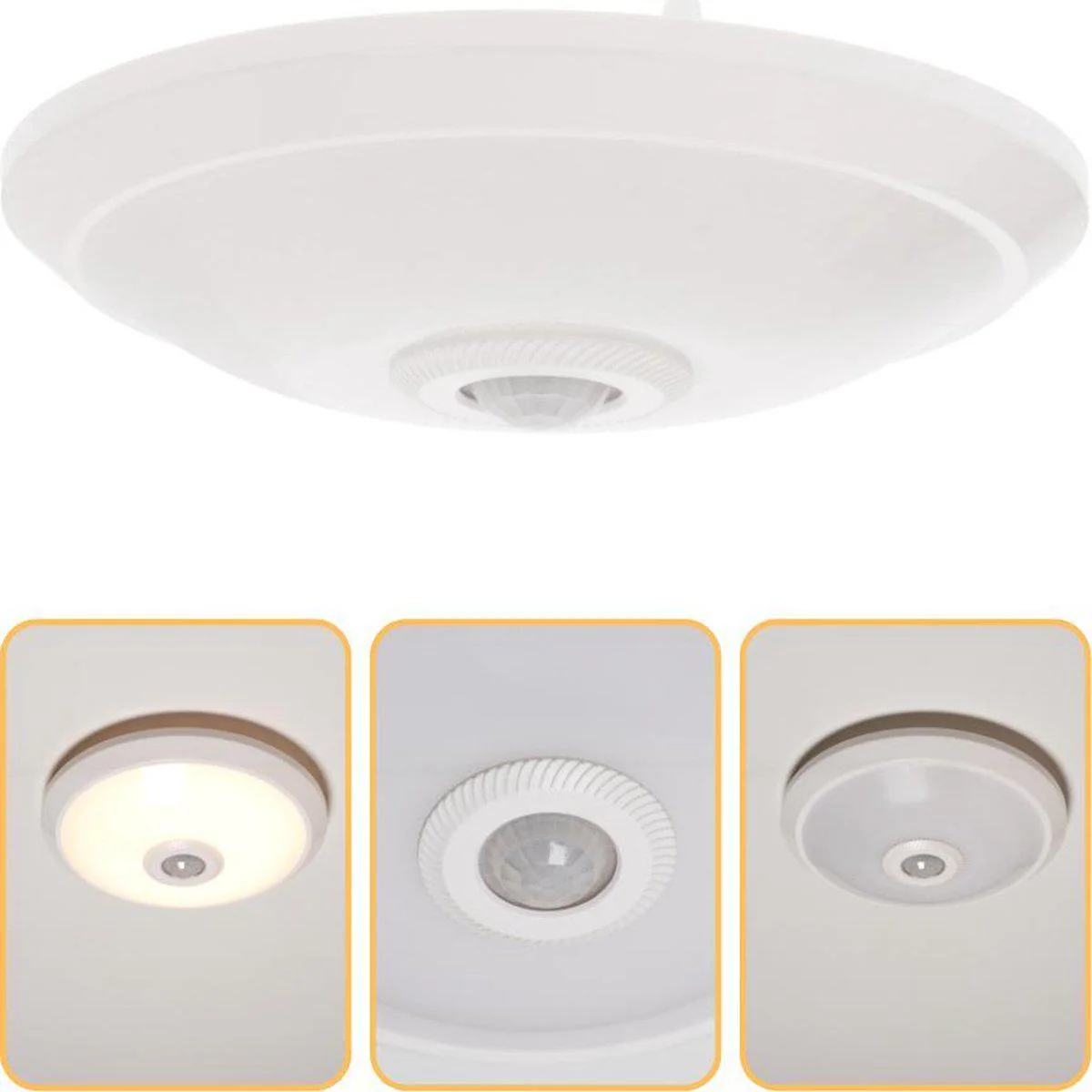 LED Plafondlamp 24 cm met bewegingssensor - Spatwaterdicht - Warm wit - Image 6