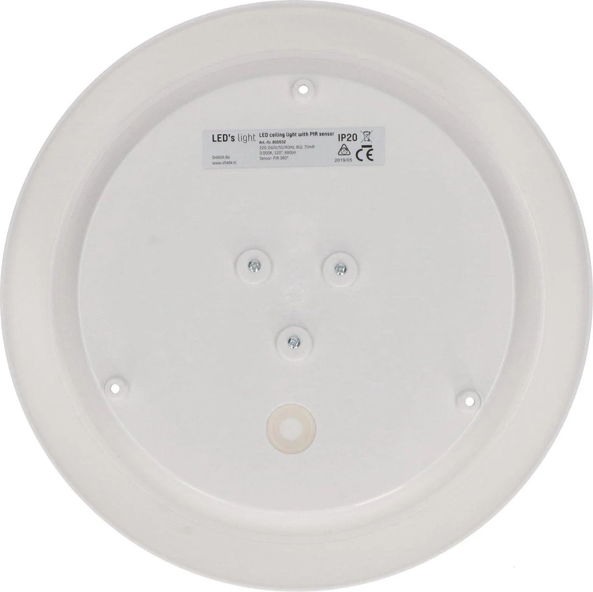 LED Plafondlamp 24 cm met bewegingssensor - Spatwaterdicht - Warm wit - Image 8