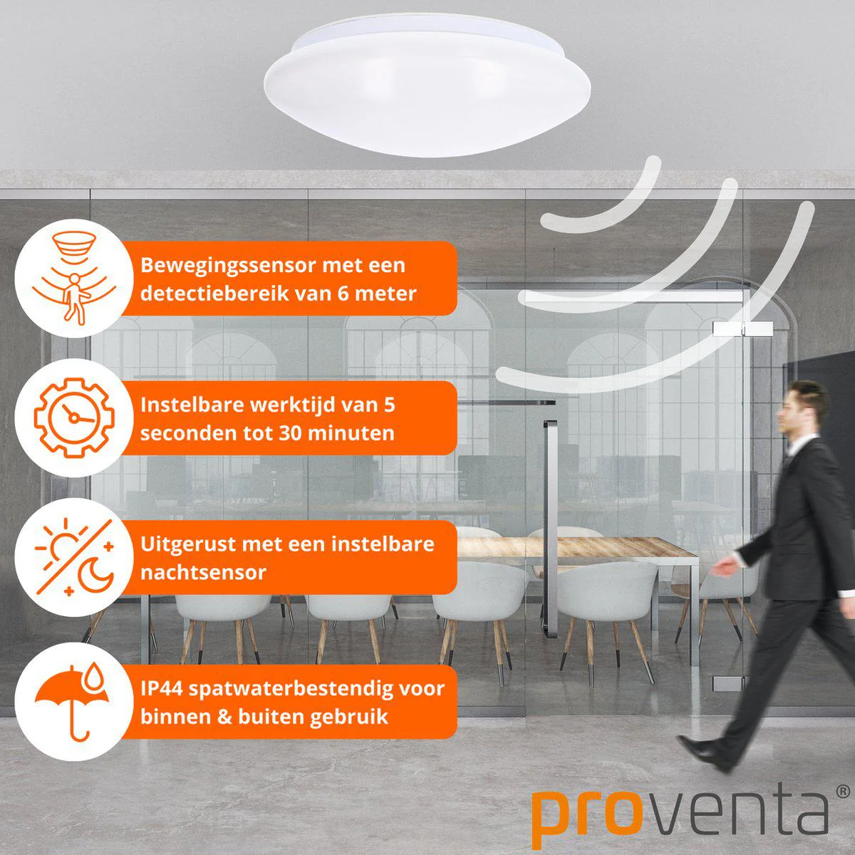 LED's Light Plafondlamp met Sensor 1100 - Daglicht en bewegingsdetectie - Ø 33 cm - Image 5