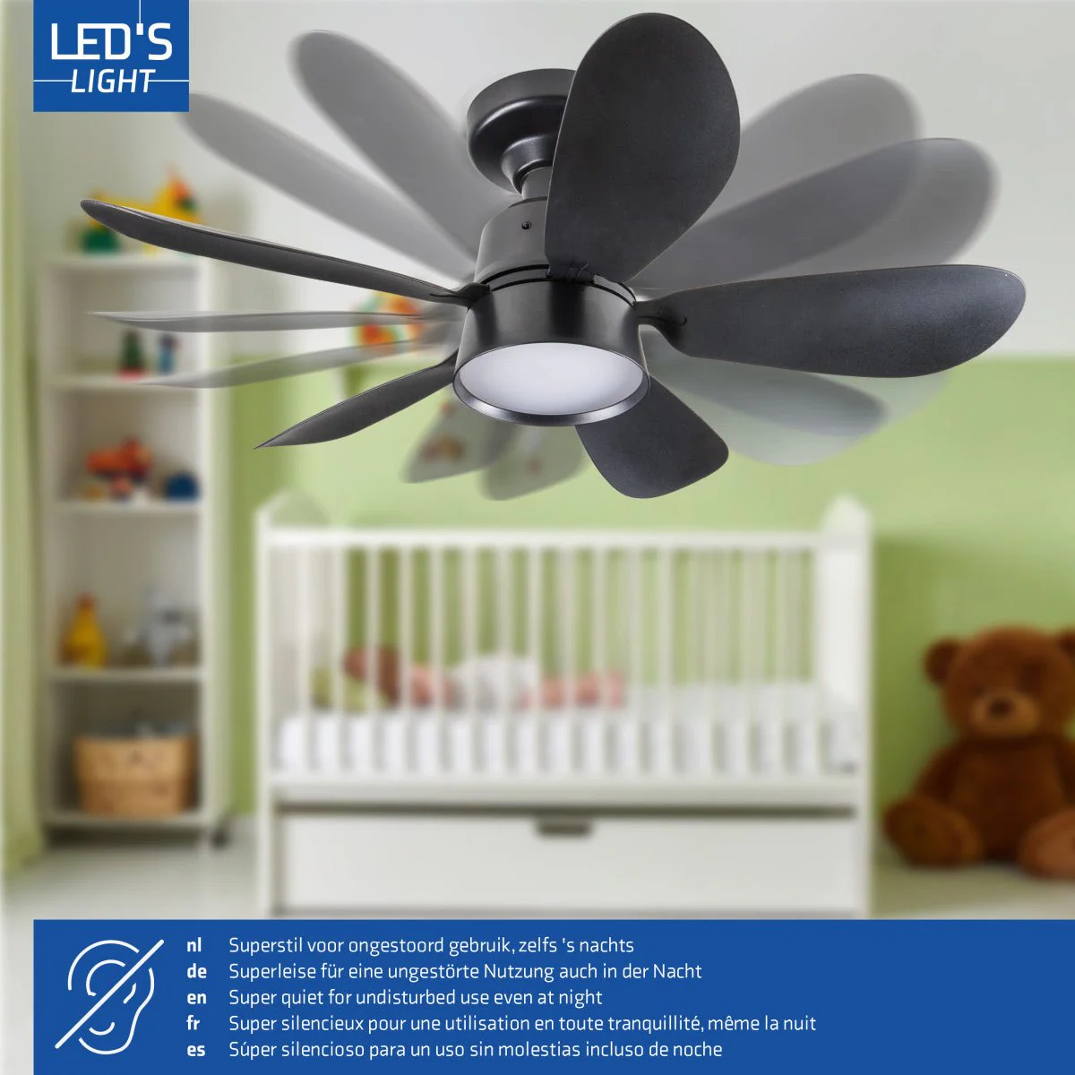 Plafondlamp met ventilator - 25W 1100lm 3000K/6500K Verwijderbare bladen Gemakkelijke installatie - Image 16