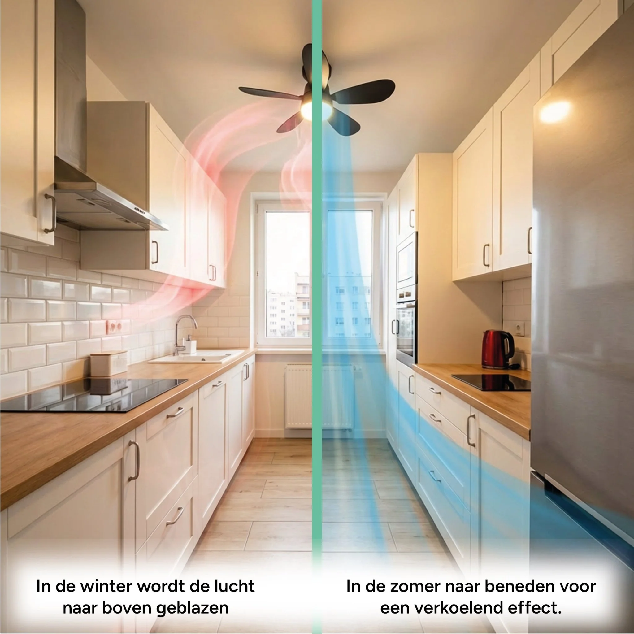 Plafondlamp met ventilator - 25W 1100lm 3000K/6500K Verwijderbare bladen Gemakkelijke installatie - Image 5