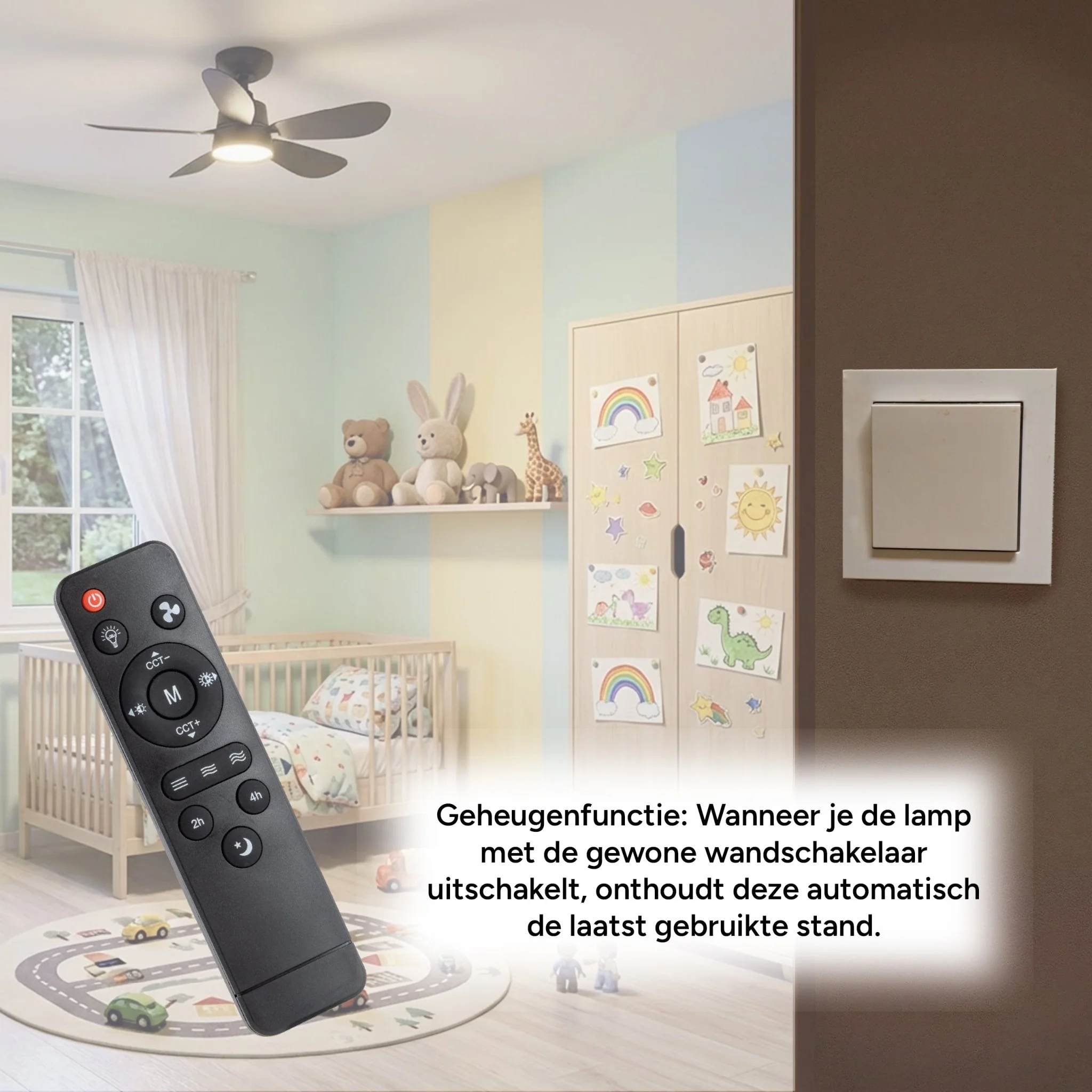 Plafondlamp met ventilator - 25W 1100lm 3000K/6500K Verwijderbare bladen Gemakkelijke installatie - Image 6