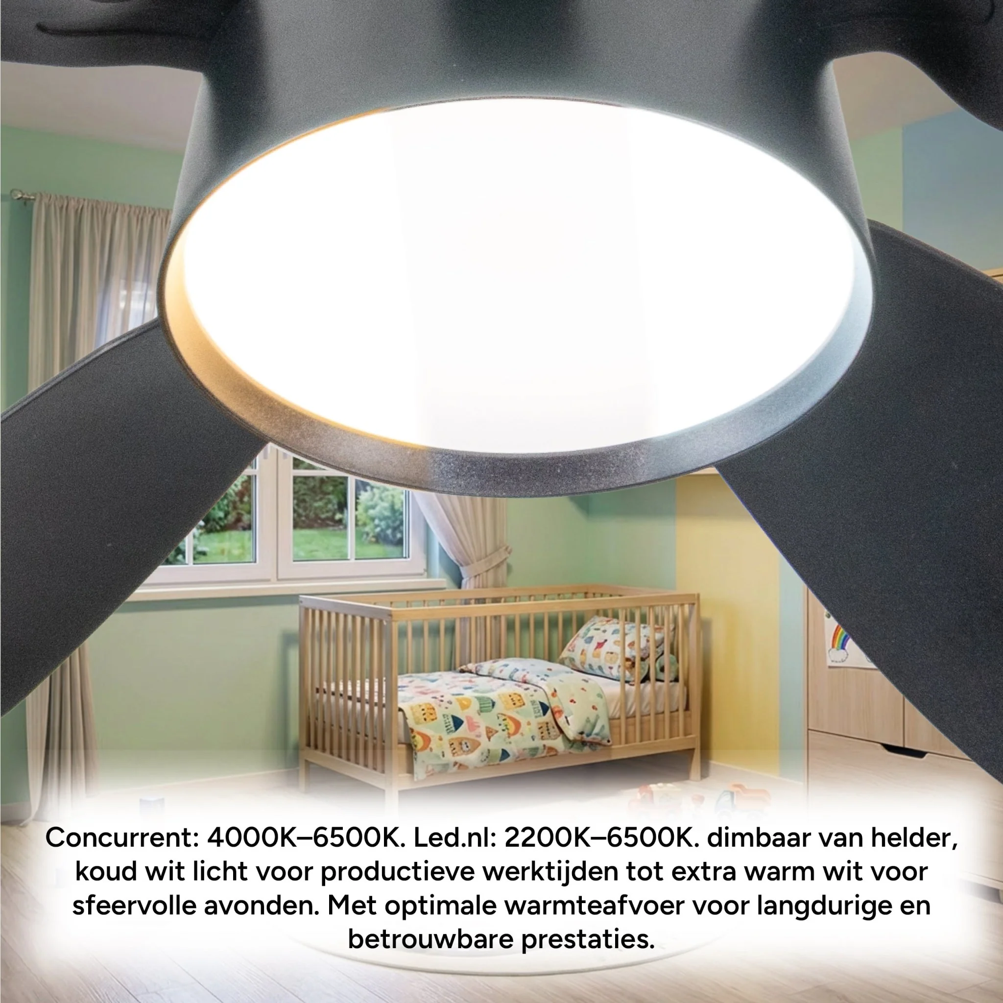 Plafondlamp met ventilator - 25W 1100lm 3000K/6500K Verwijderbare bladen Gemakkelijke installatie - Image 8