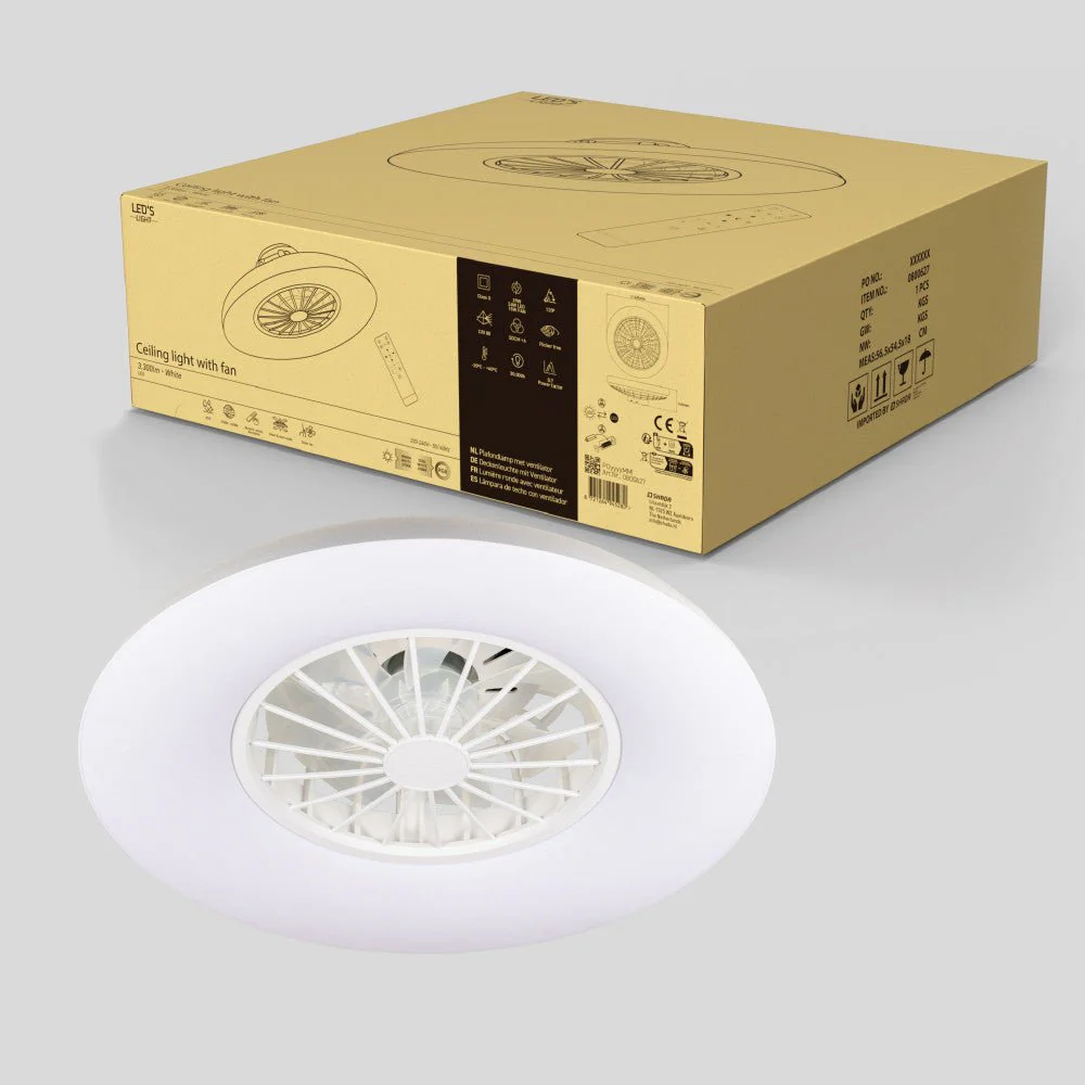 LED's Light Plafondlamp met ventilator RGB - 39W 3300lm 2700K/6500K/RGB - Ø485mm IP20 - Dimbaar - Image 11