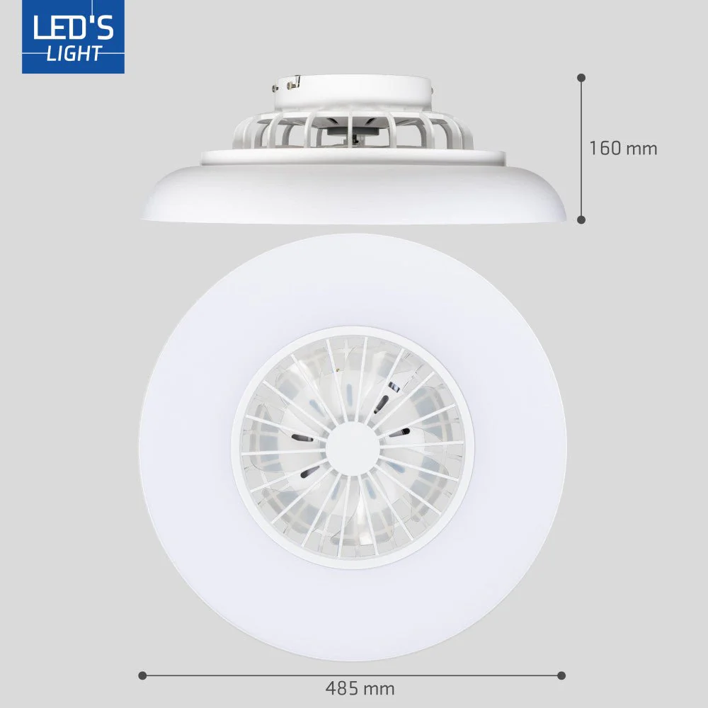 LED's Light Plafondlamp met ventilator RGB - 39W 3300lm 2700K/6500K/RGB - Ø485mm IP20 - Dimbaar - Image 12