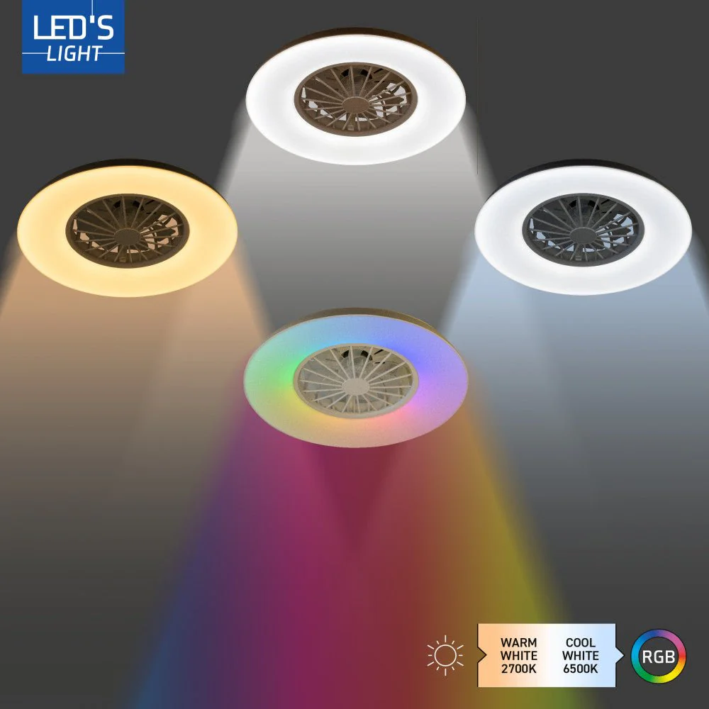 LED's Light Plafondlamp met ventilator RGB - 39W 3300lm 2700K/6500K/RGB - Ø485mm IP20 - Dimbaar - Image 17