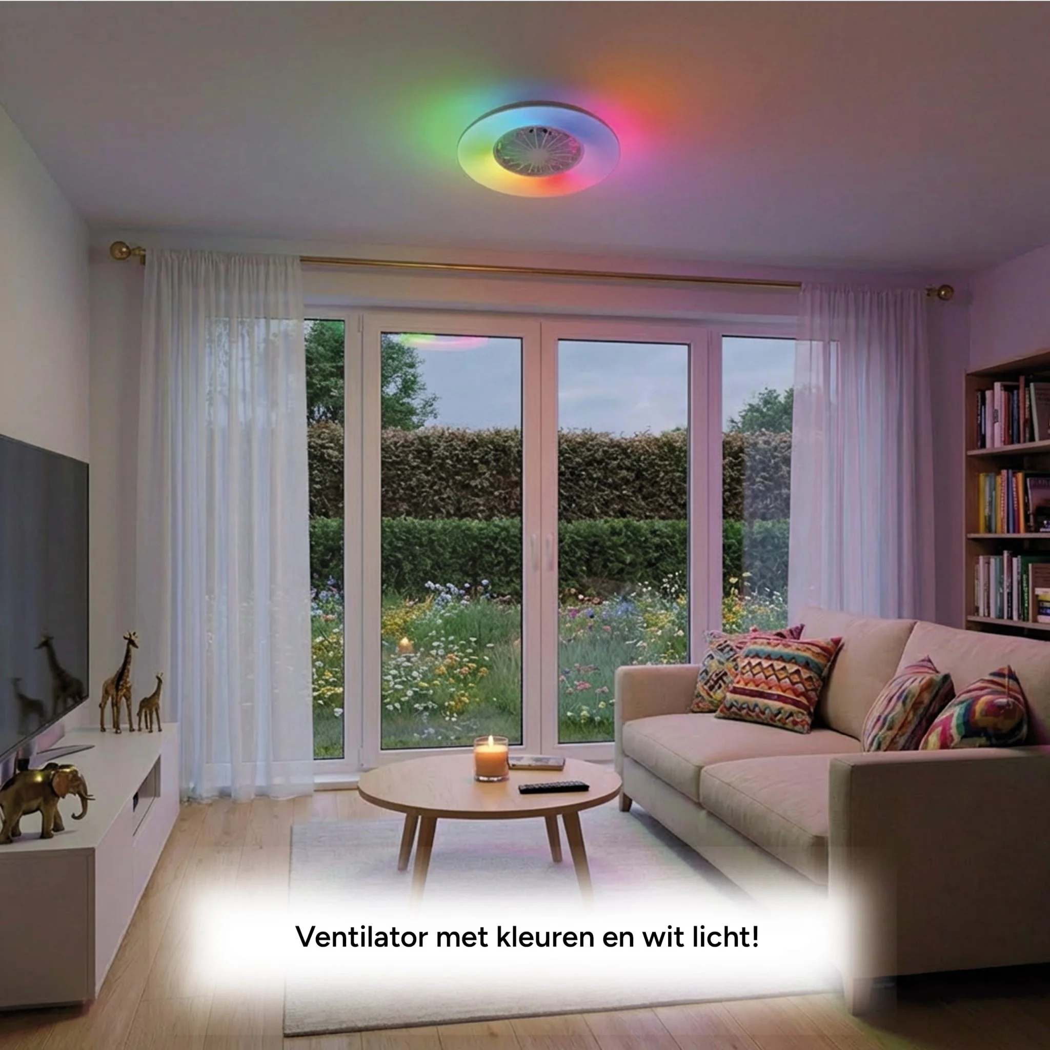 LED's Light Plafondlamp met ventilator RGB - 39W 3300lm 2700K/6500K/RGB - Ø485mm IP20 - Dimbaar - Image 4