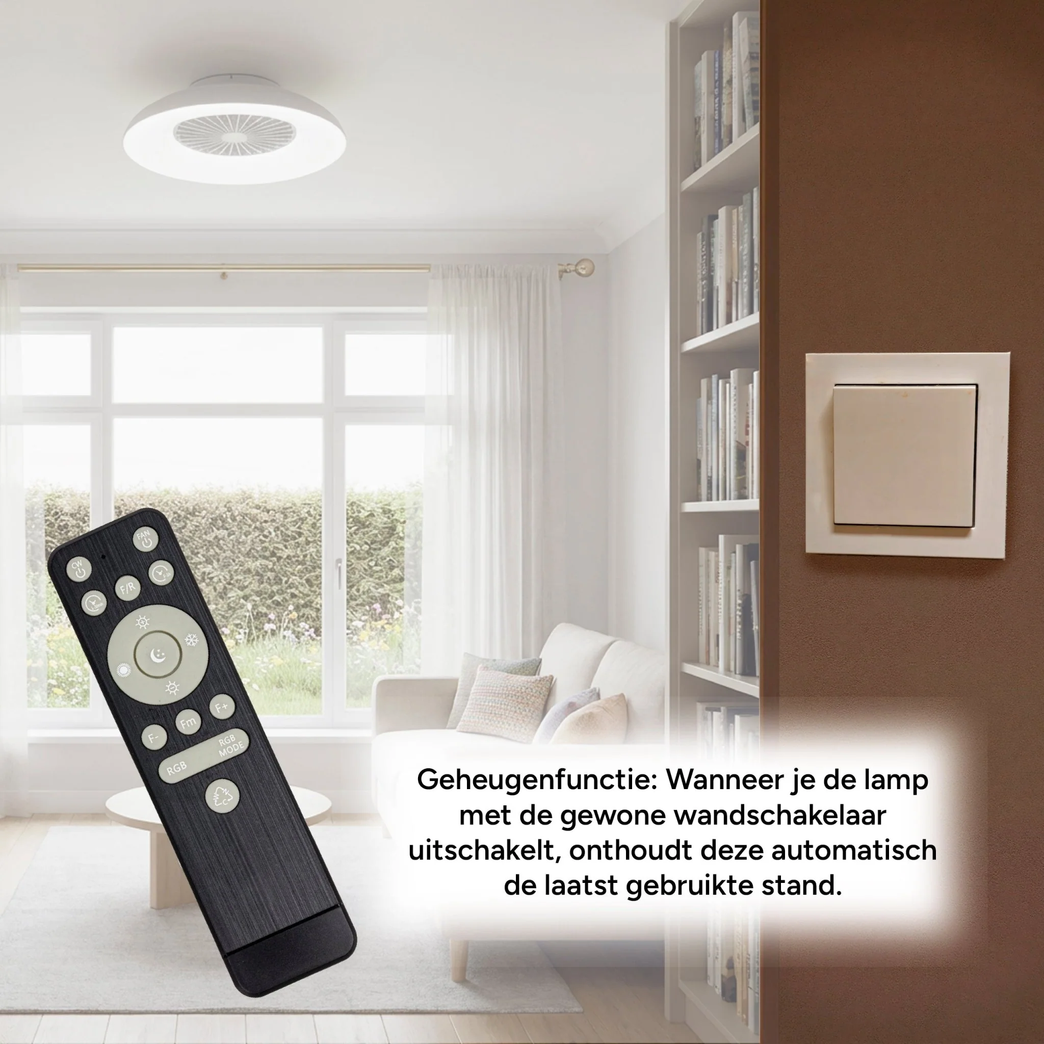 LED's Light RGB Plafondlamp met ventilator - 54W 3950lm 2700K/6500K/RGB - Ø600mm IP20 - Dimbaar - Image 11