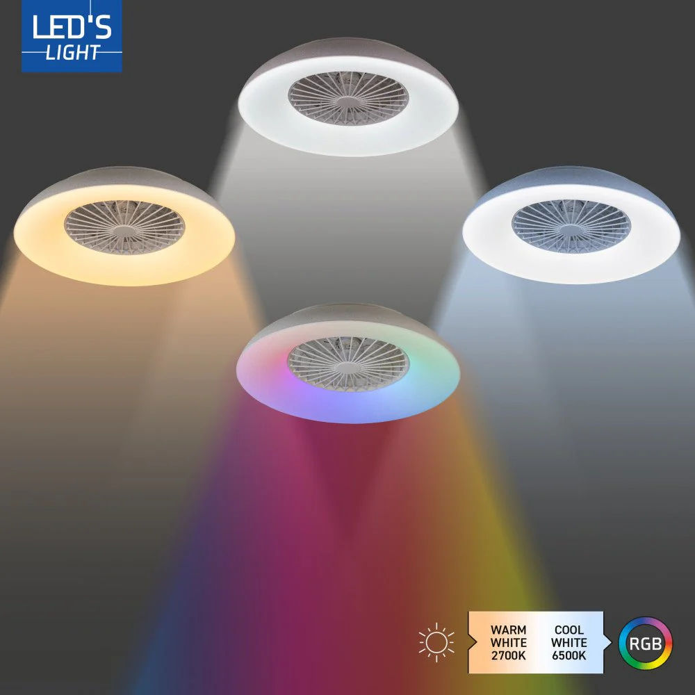 LED's Light RGB Plafondlamp met ventilator - 54W 3950lm 2700K/6500K/RGB - Ø600mm IP20 - Dimbaar - Image 12
