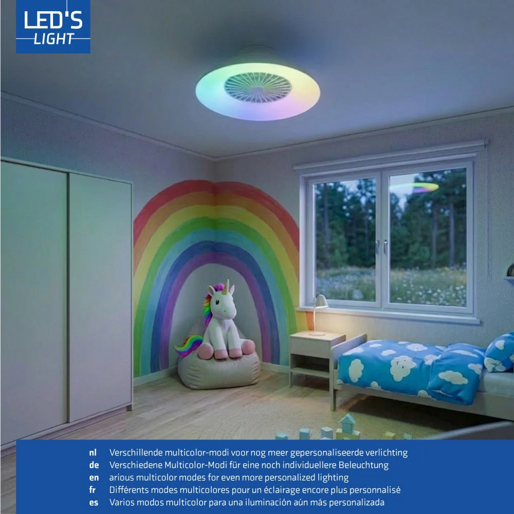LED's Light RGB Plafondlamp met ventilator - 54W 3950lm 2700K/6500K/RGB - Ø600mm IP20 - Dimbaar - Image 15