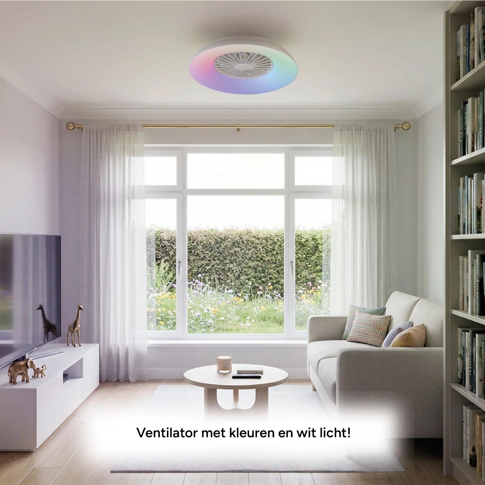 LED's Light RGB Plafondlamp met ventilator - 54W 3950lm 2700K/6500K/RGB - Ø600mm IP20 - Dimbaar - Image 5