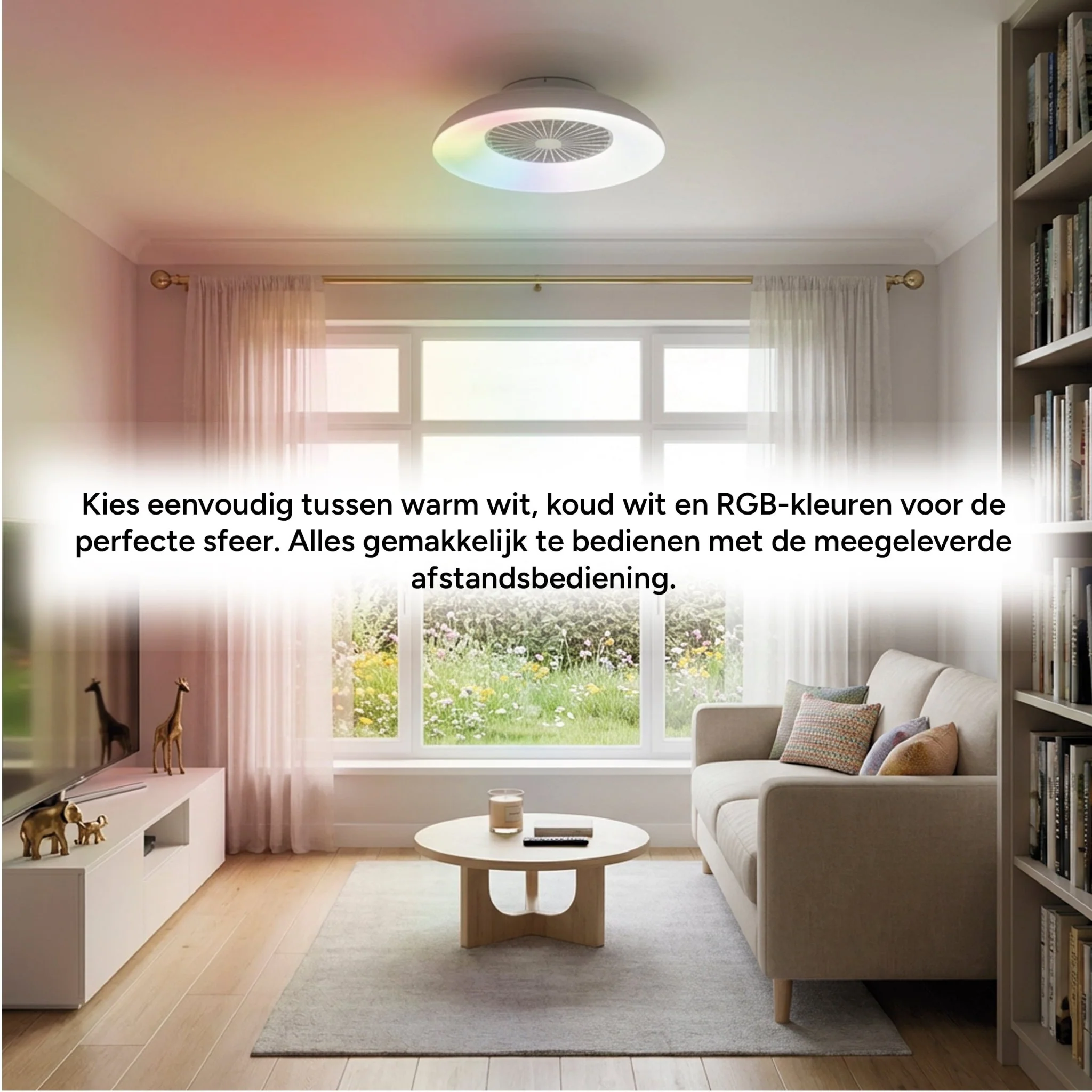 LED's Light RGB Plafondlamp met ventilator - 54W 3950lm 2700K/6500K/RGB - Ø600mm IP20 - Dimbaar - Image 7