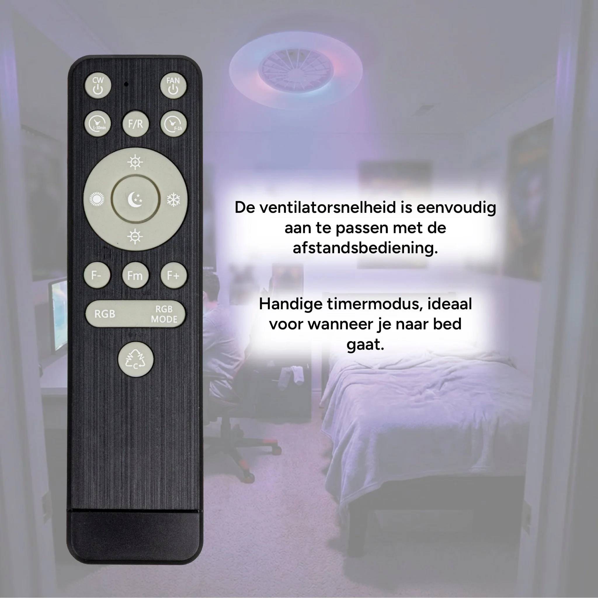 LED's Light RGB Plafondlamp met ventilator - 54W 3950lm 2700K/6500K/RGB - Ø600mm IP20 - Dimbaar - Image 8