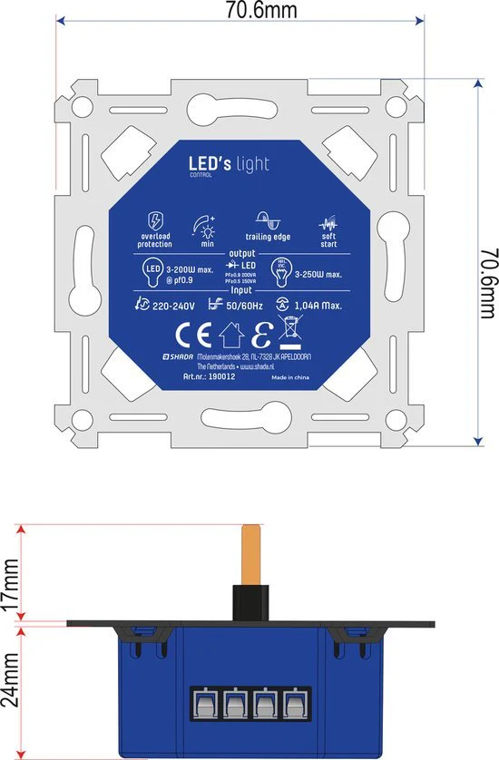 Proventa Premium LED Dimmer compleet met afdekraam - Universeel voor alle dimbare lampen - Zwart - Image 2