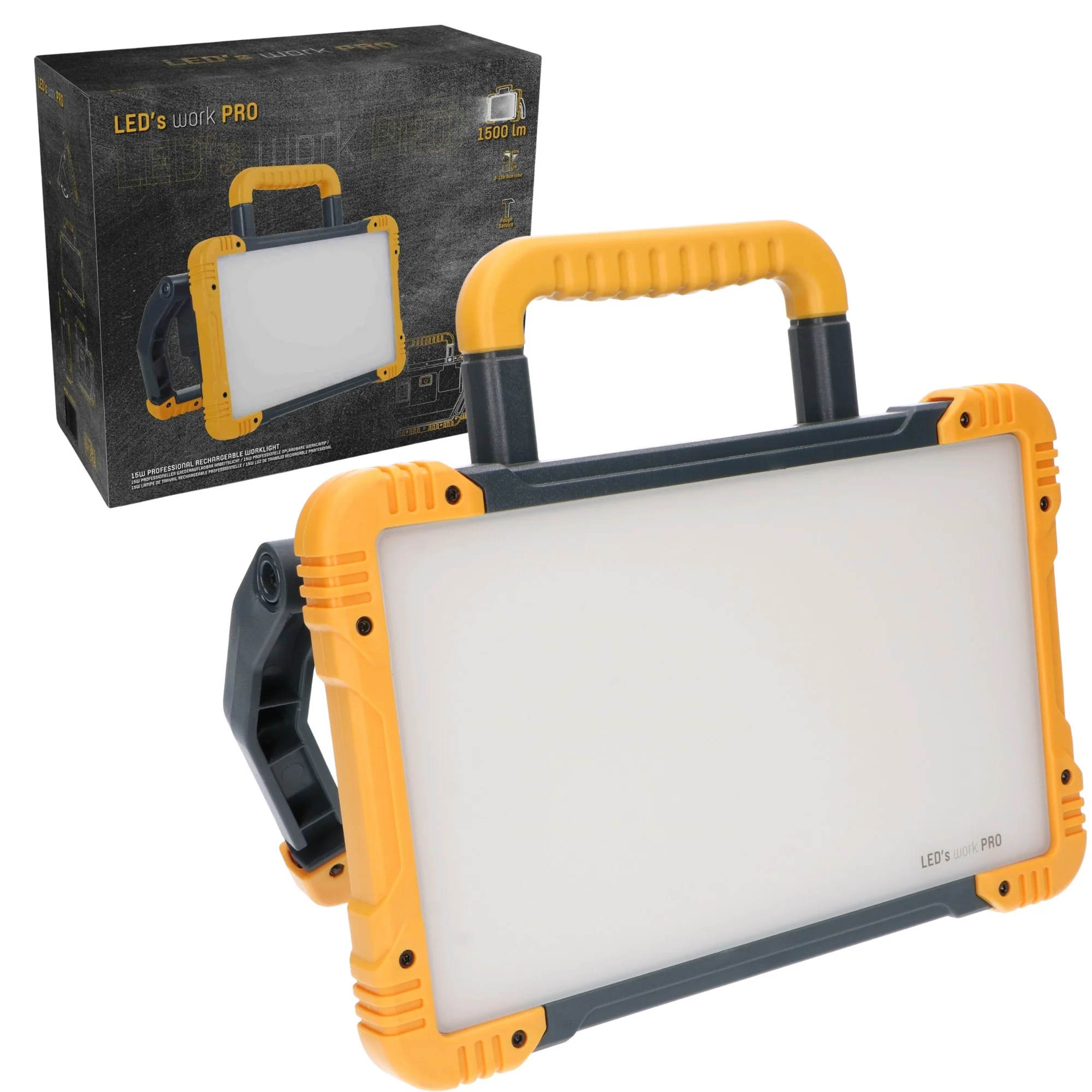 LED's Work Oplaadbare LED Bouwlamp 1500 - Draadloze werking op accu – IP54 – Rough Service Tested - Image 5