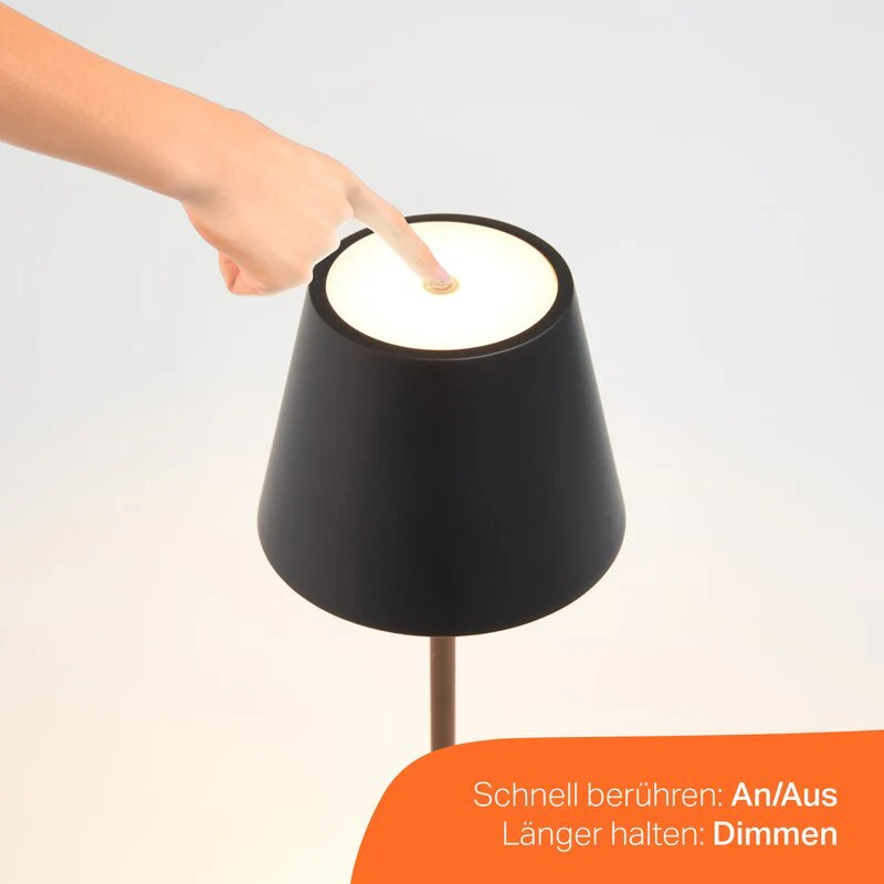 Premium LED Tafellamp met oplaadstation - Oplaadbaar & Draadloos - Voor binnen en buiten - Grijs - Image 11
