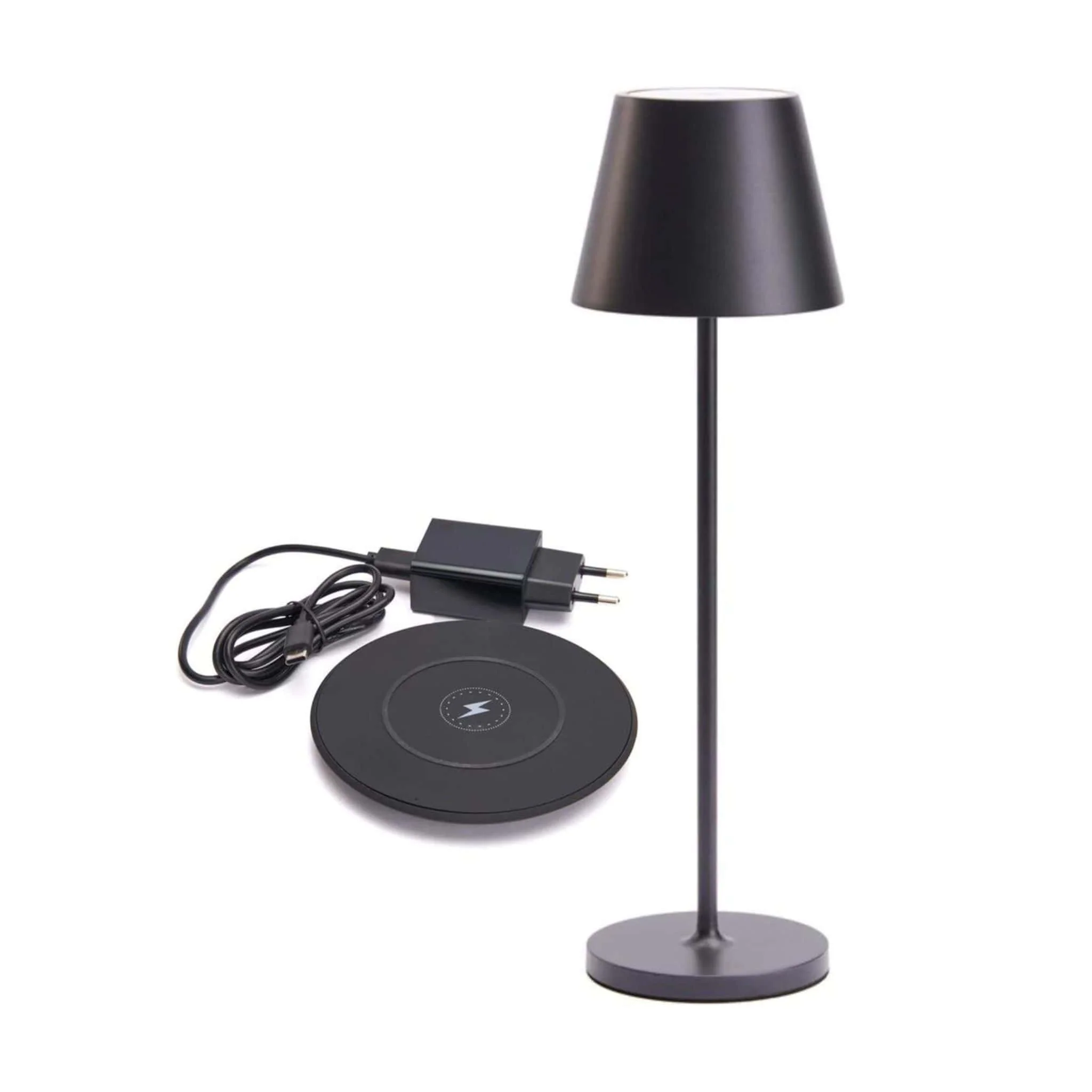 Premium LED Tafellamp met oplaadstation - Oplaadbaar & Draadloos - Voor binnen en buiten - Grijs - Image 4