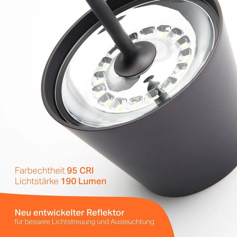 Premium LED Tafellamp met oplaadstation - Oplaadbaar & Draadloos - Voor binnen en buiten - Grijs - Image 7