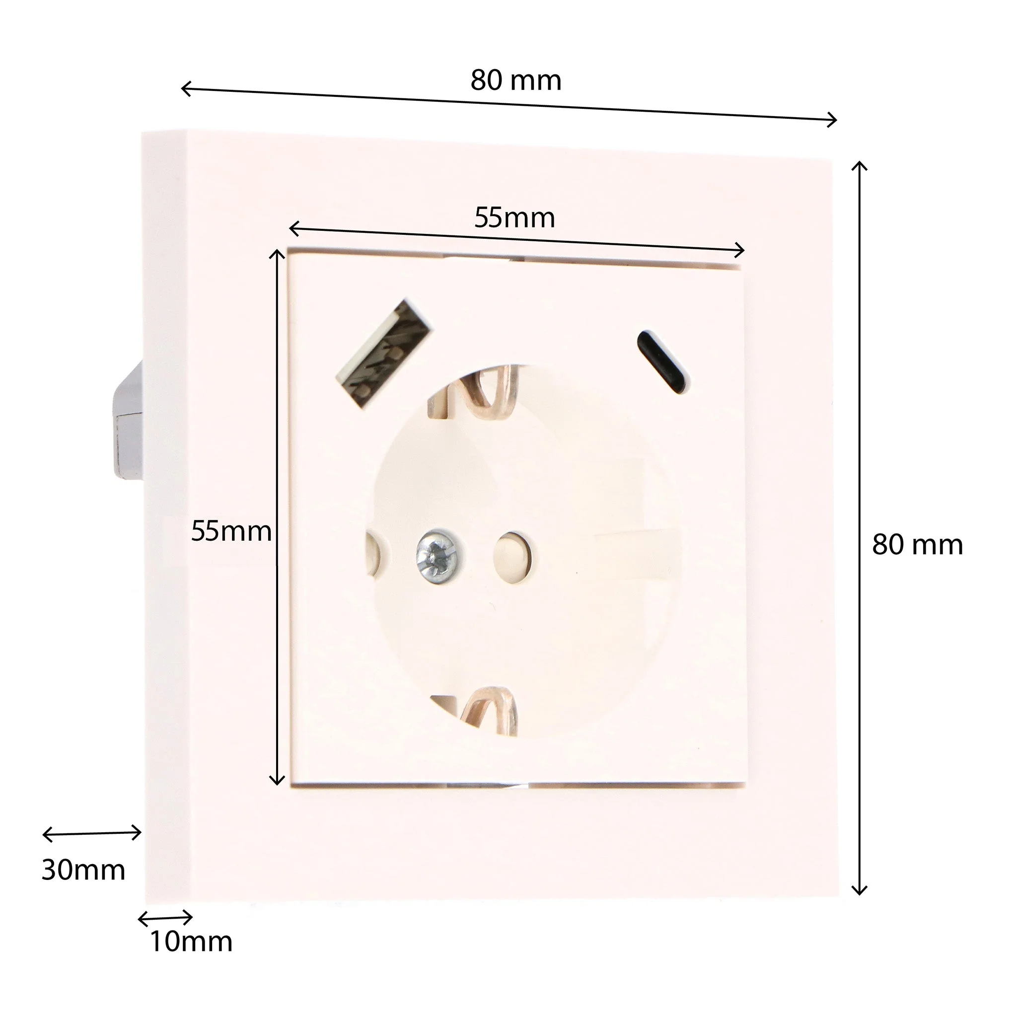 ProCharge Wandcontactdoos met USB-C en USB snelladers - Universeel - Wit - RAL9010 - Image 5