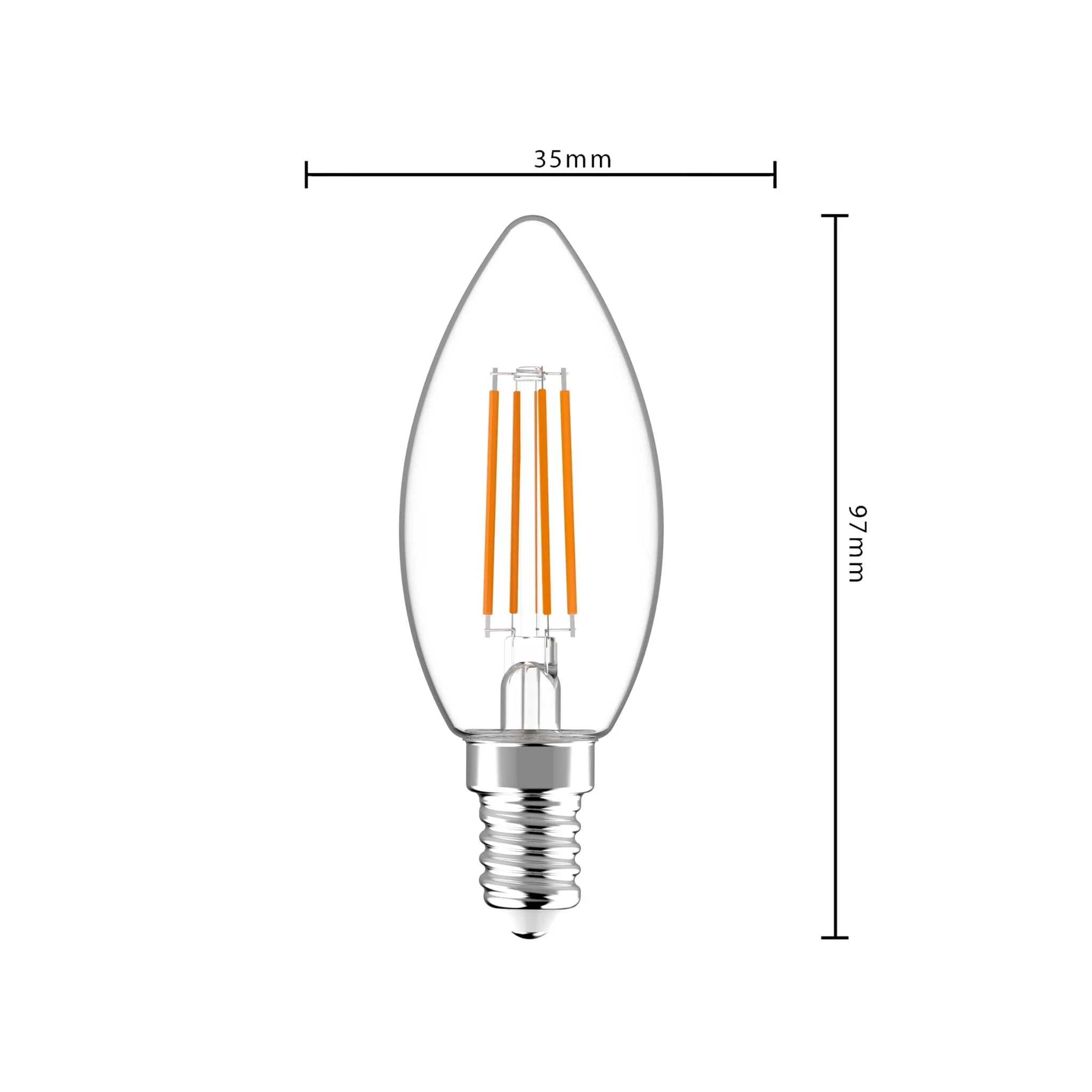 ProDim LED Filament Kaarslamp E14 - Helder - Dimbaar warm wit licht - 4.5W (40W) - Image 3