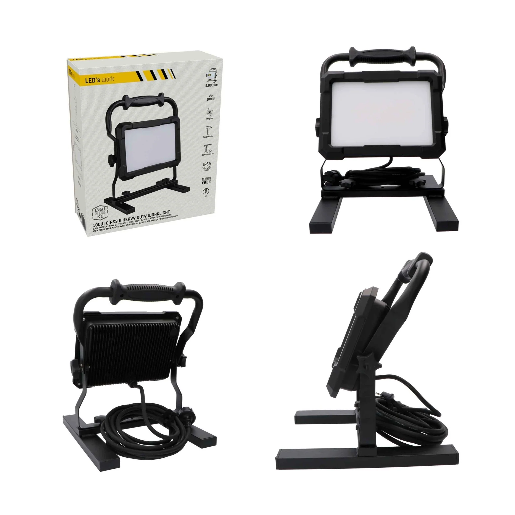 Professionele LED bouwlamp 100W – Rough Service Tested – 5 meter snoer – 9000 lumen – IP65 - Image 6