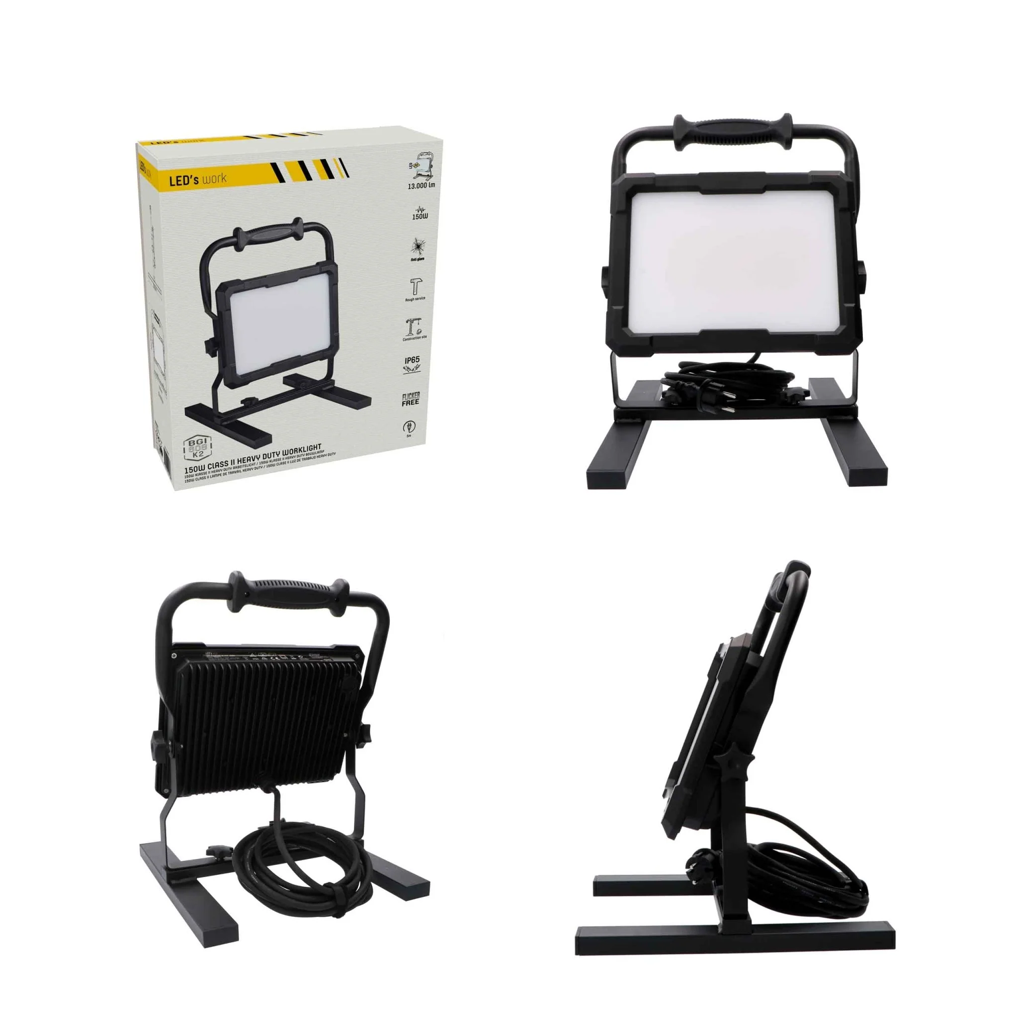 LED's Work Professionele LED Bouwlamp 13000 - Rough Service Tested - 5 meter snoer - 150W - IP65 - Image 6