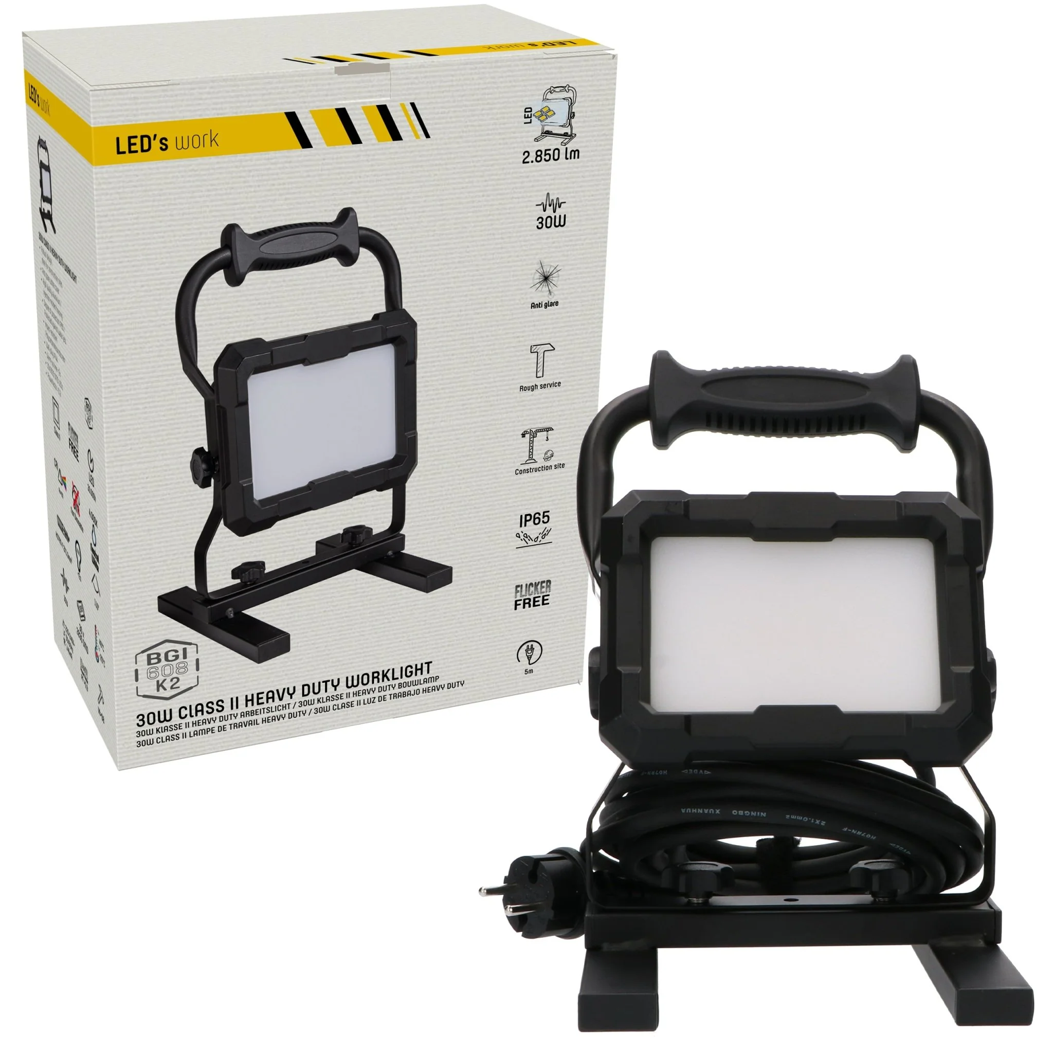 LED's Work Professionele LED Bouwlamp 2850 - Rough Service Tested - 5 meter snoer - 30W - IP65 - Image 5