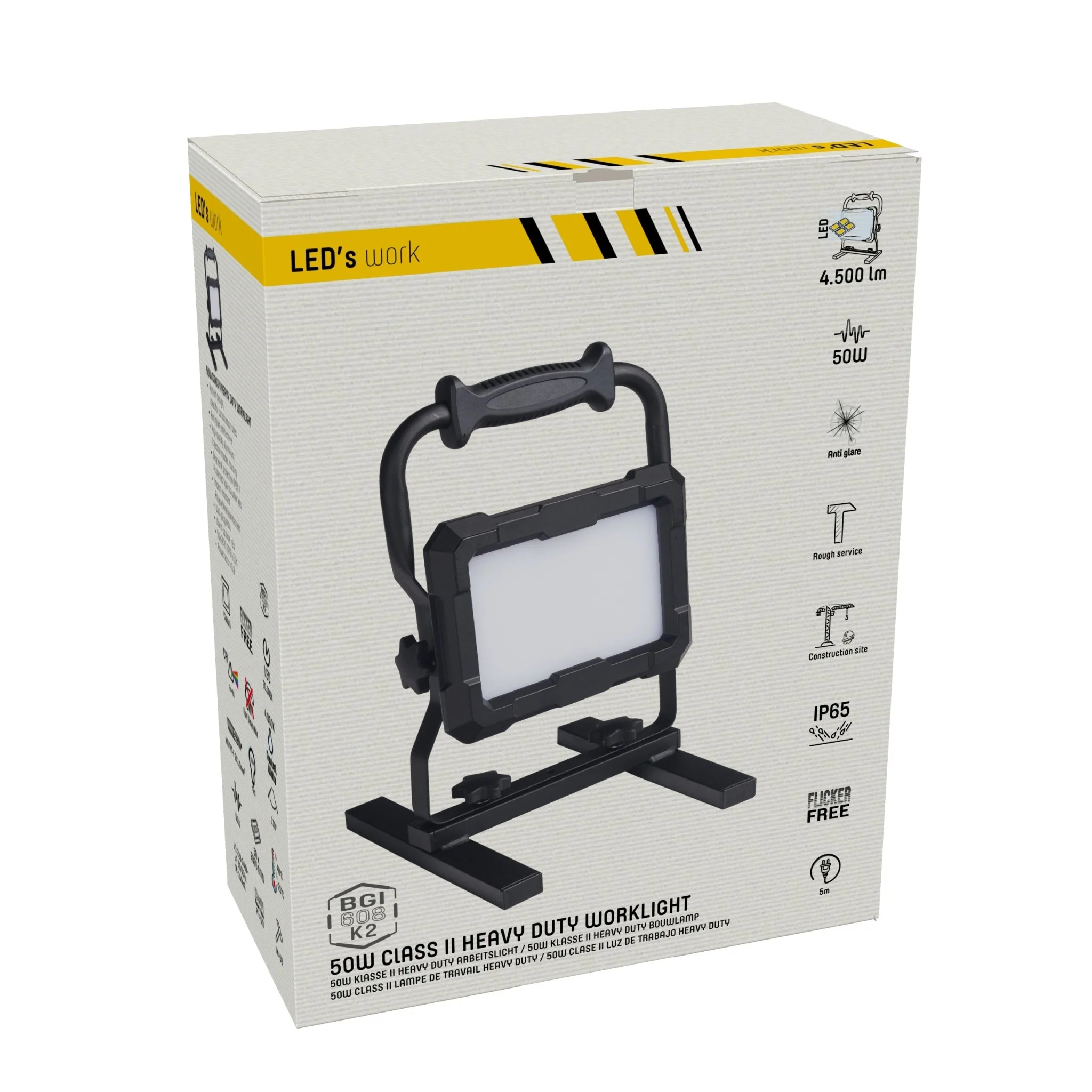 LED's Work Professionele LED Bouwlamp 4500 - Rough Service Tested - 5 meter snoer - 50W - IP65 - Image 10