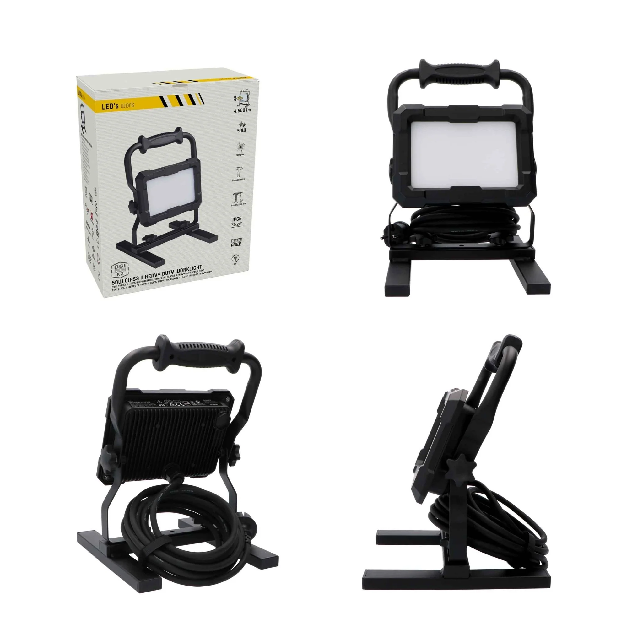 LED's Work Professionele LED Bouwlamp 4500 - Rough Service Tested - 5 meter snoer - 50W - IP65 - Image 6