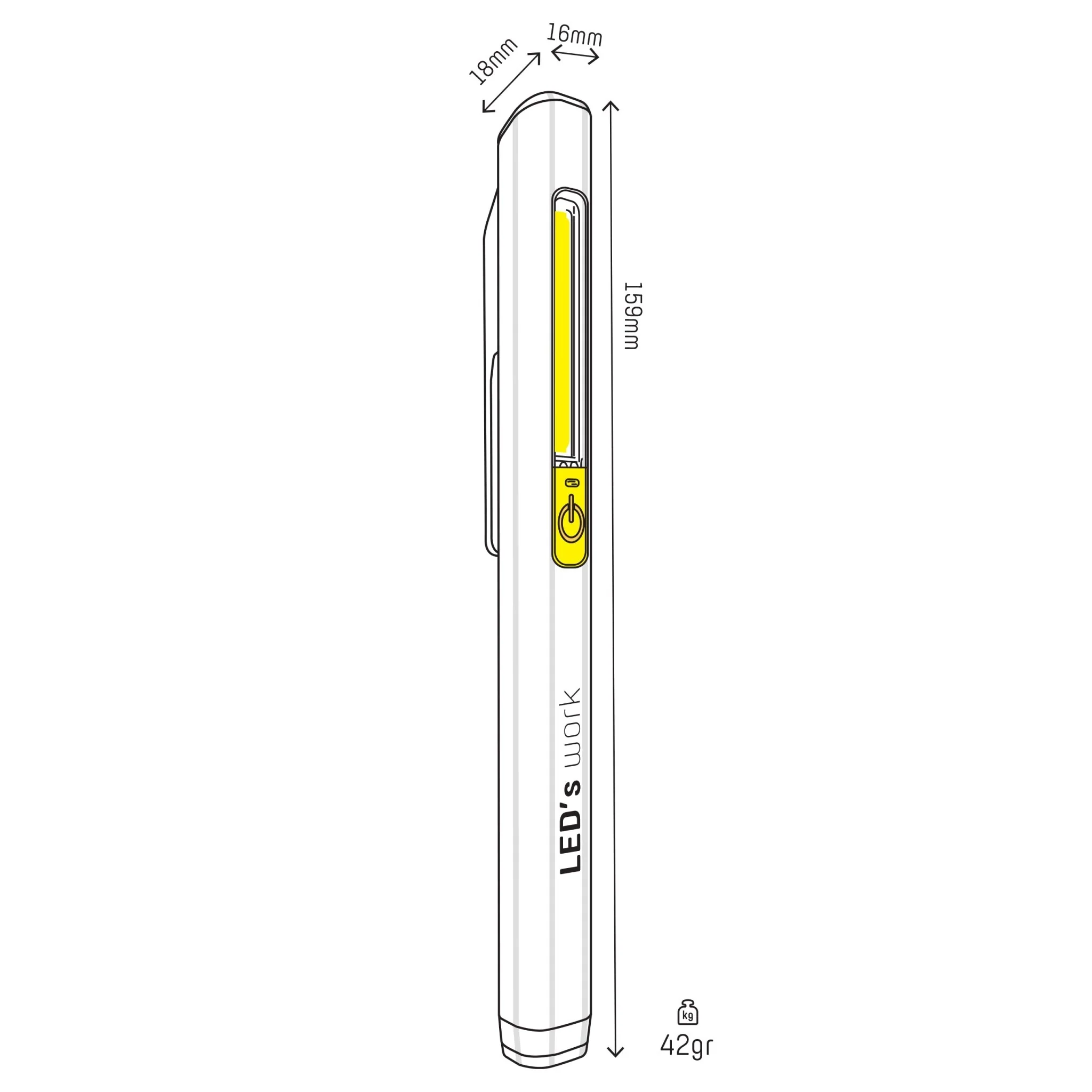 LED's Work Looplamp met Accu 150 - Ultra compact - Draadloos & Oplaadbaar - 2 lichtpunten - Image 3