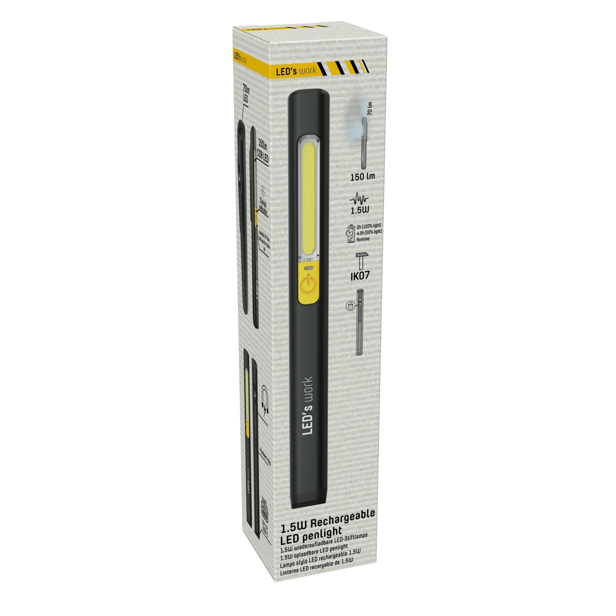 LED's Work Looplamp met Accu 150 - Ultra compact - Draadloos & Oplaadbaar - 2 lichtpunten - Image 4
