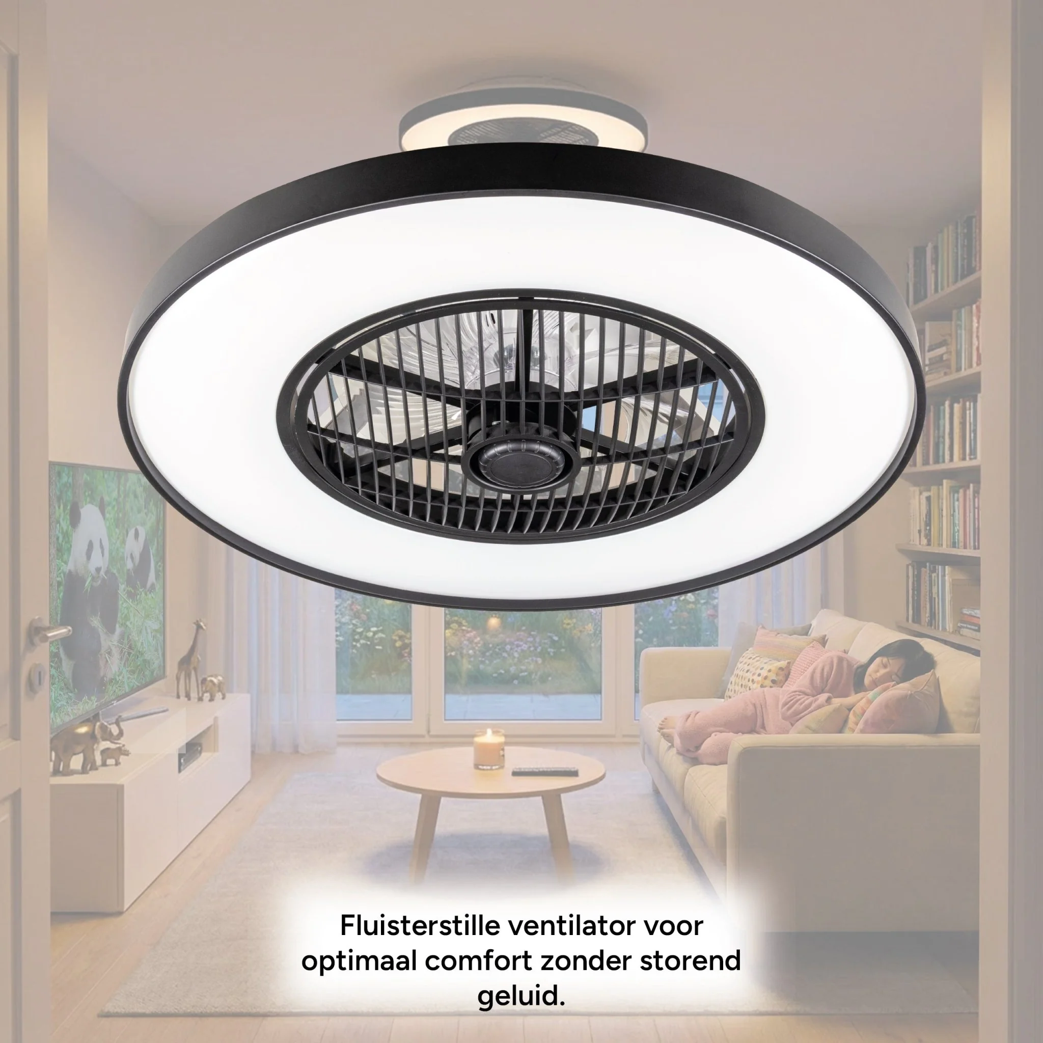 Proventa 3D Air Plafondlamp met Ventilator 60cm - Full room luchtcirculatie - Zomer & Winterstand – Licht en kleurtemperatuur instelbaar - Image 13