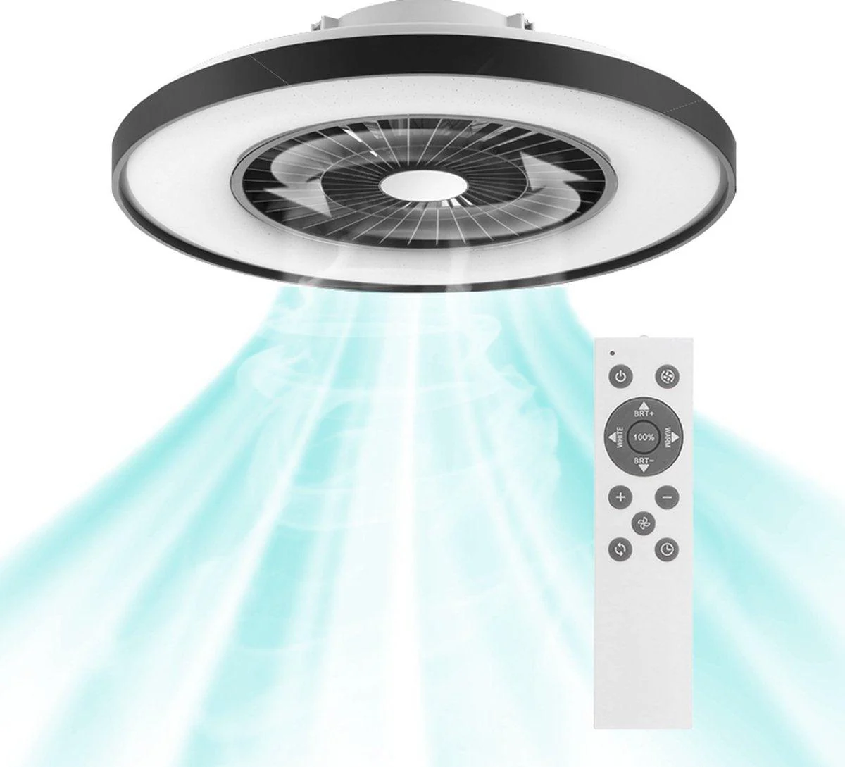 Proventa 3D Air Plafondlamp met Ventilator 60cm - Full room luchtcirculatie - Zomer & Winterstand – Licht en kleurtemperatuur instelbaar - Image 16