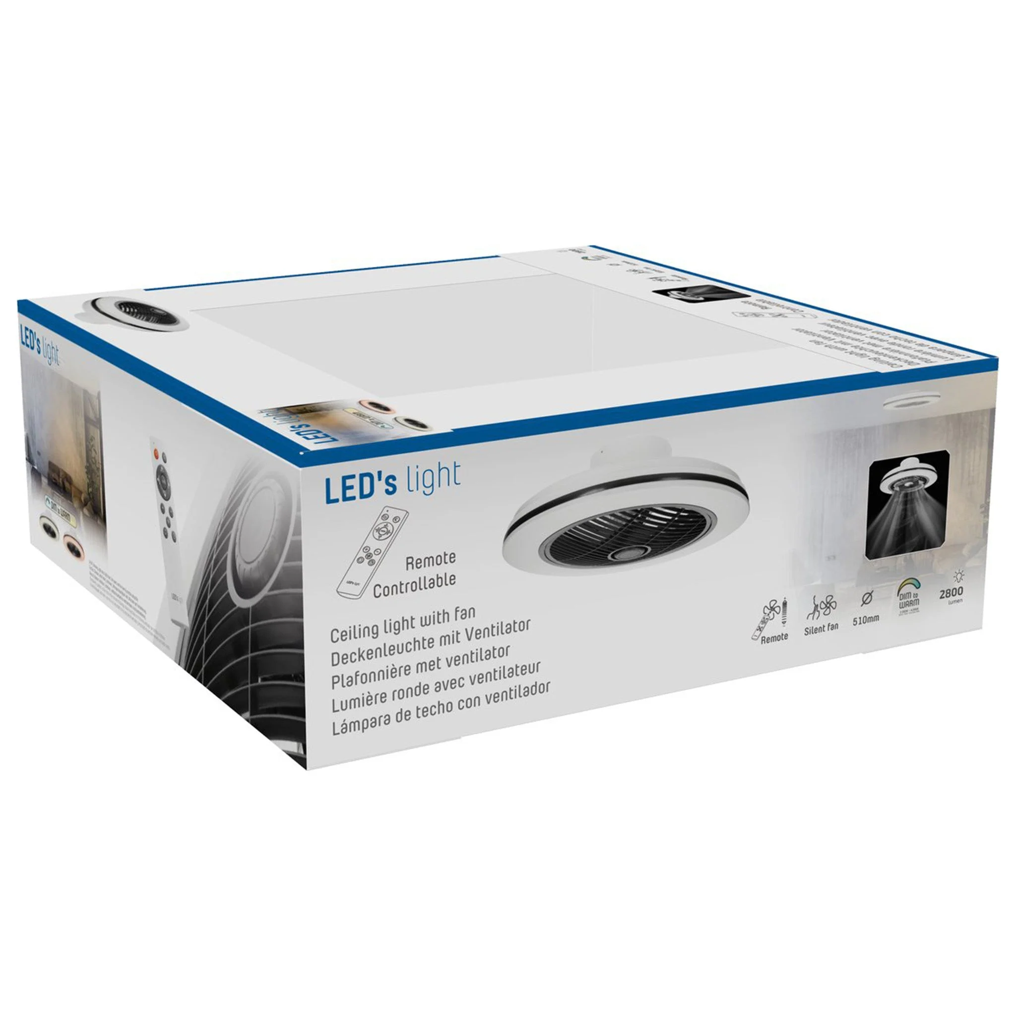 Proventa 3D Air Plafondventilator met verlichting 50 cm - Verspreidt lucht over hele kamer - Met afstandsbediening - Image 12