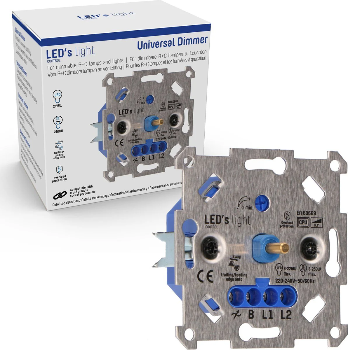 Professional Complete Dimmer voor alle dimbare (LED) lampen - Fase afsnijding aansnijding - Zwart - Image 6