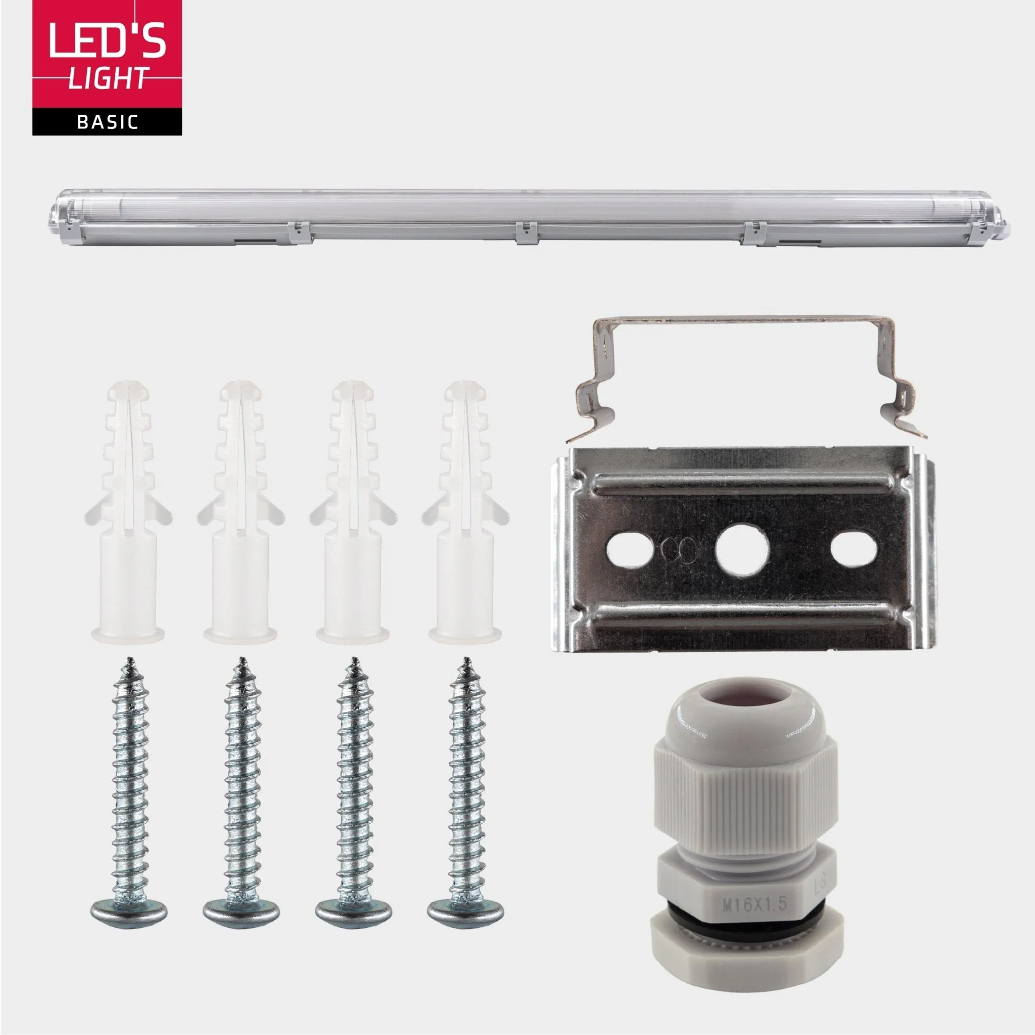 Proventa LED TL armaturen met lampen 120 cm - Koud wit licht 6500 K - Waterdicht - Complete set - 4 stuks - Image 10