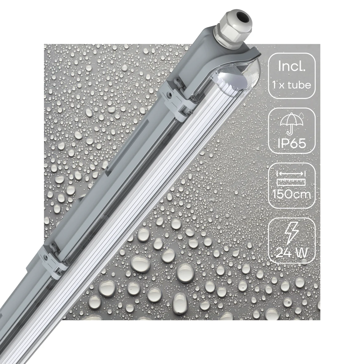 LED's Light LED TL armatuur met lamp 150 cm - Koud wit licht 6500 K - Waterdicht - Complete set - Image 4