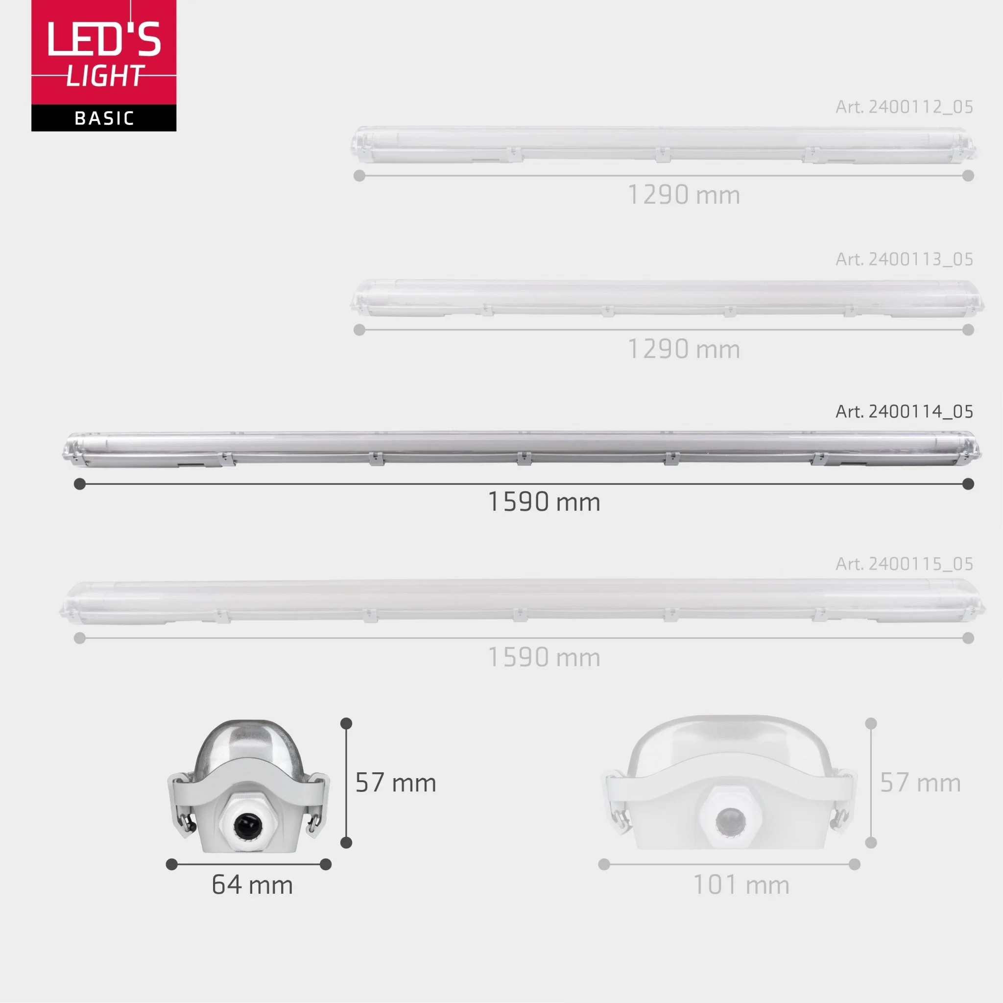 LED's Light LED TL armatuur met lamp 150 cm - Koud wit licht 6500 K - Waterdicht - Complete set - Image 7