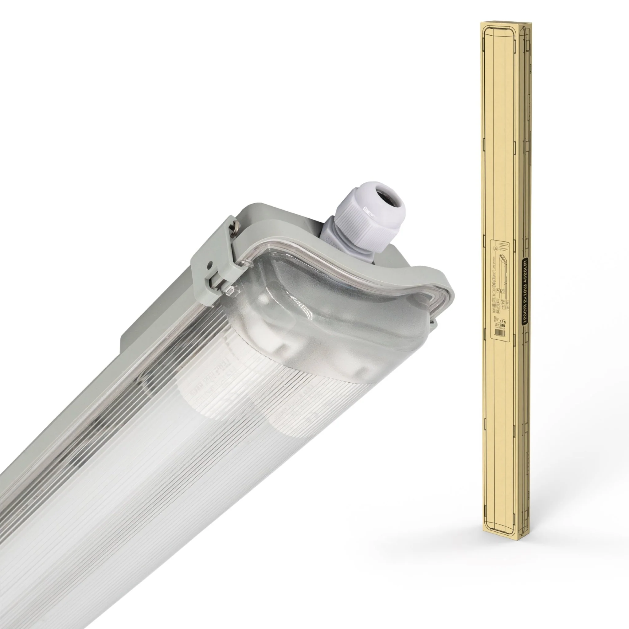Proventa LED TL dubbel armaturen met 16 lampen 120 cm - Koud wit licht 6500 K - Voordeelverpakking - 8 stuks - Image 11