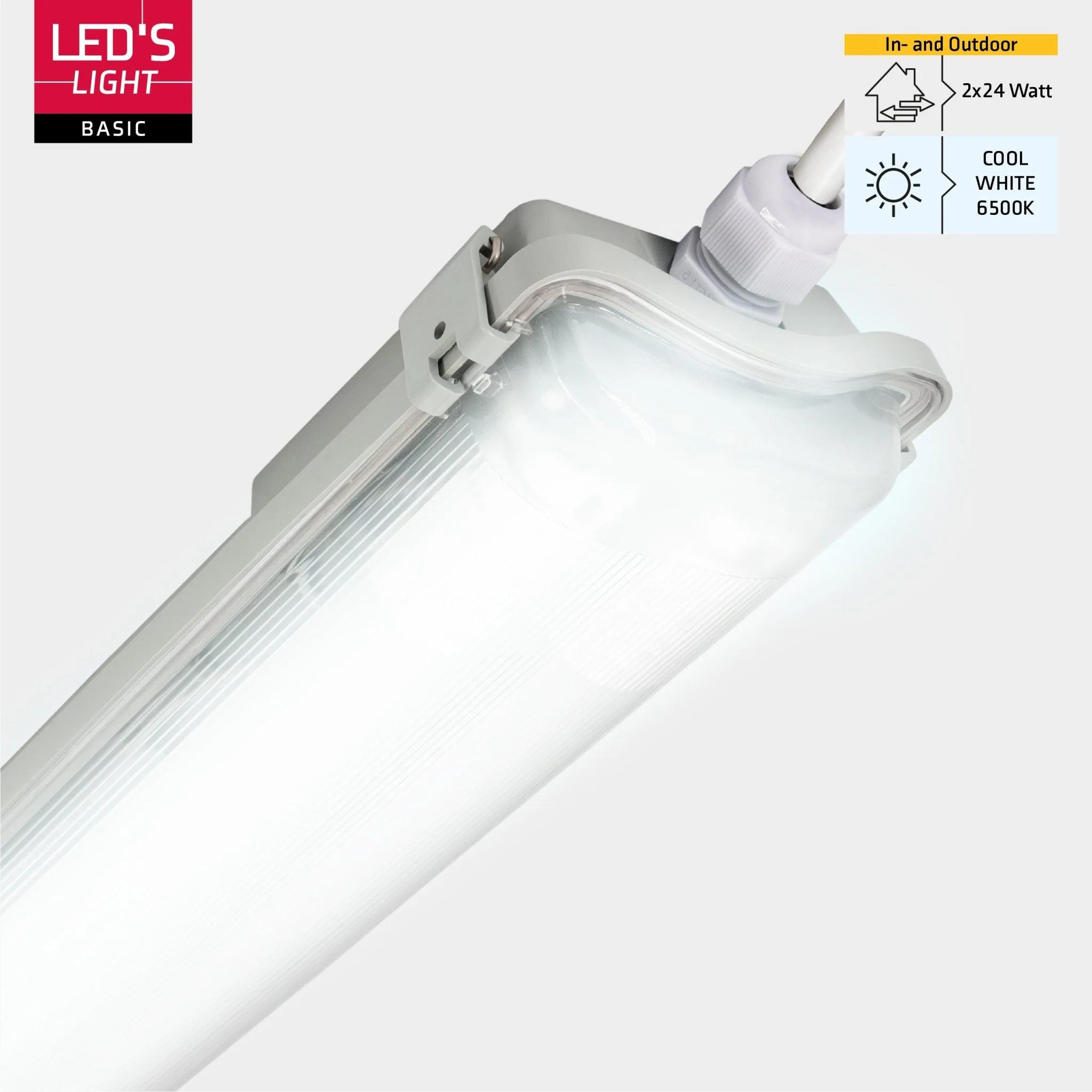 Proventa LED TL 4 dubbel armaturen met 8 buizen 150 cm - Koud wit licht 6500 K - Waterdicht - 4 stuks - Image 8