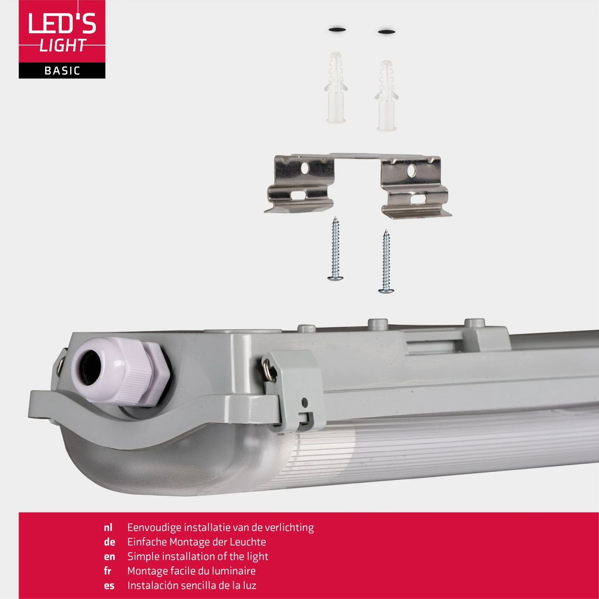 LED's Light LED TL dubbel armatuur met 2 lampen 120 cm - Koud wit licht 6500 K - Waterdicht - Complete set - Image 8