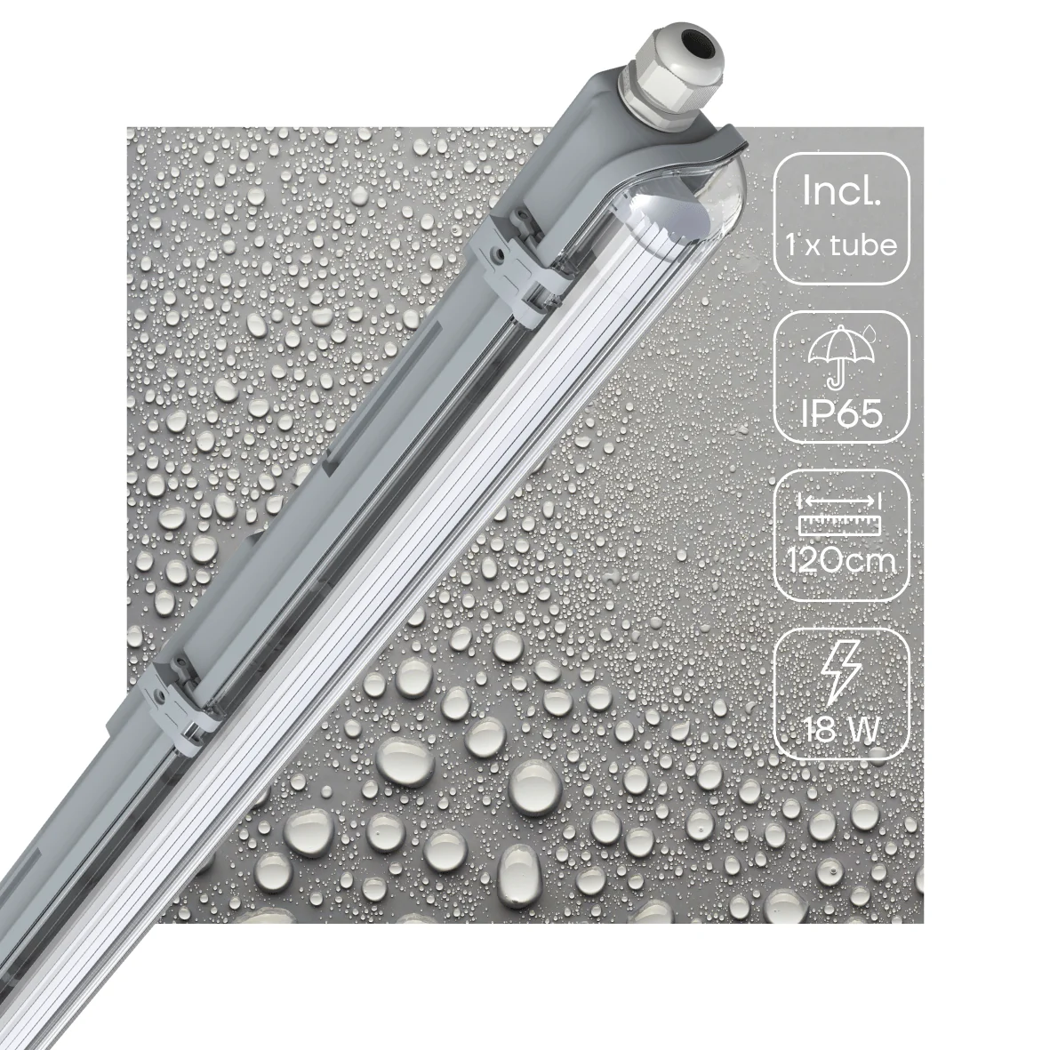 LED's Light LED TL armatuur met lamp 120 cm - Koud wit licht 6500 K - Waterdicht - Complete set - Image 4