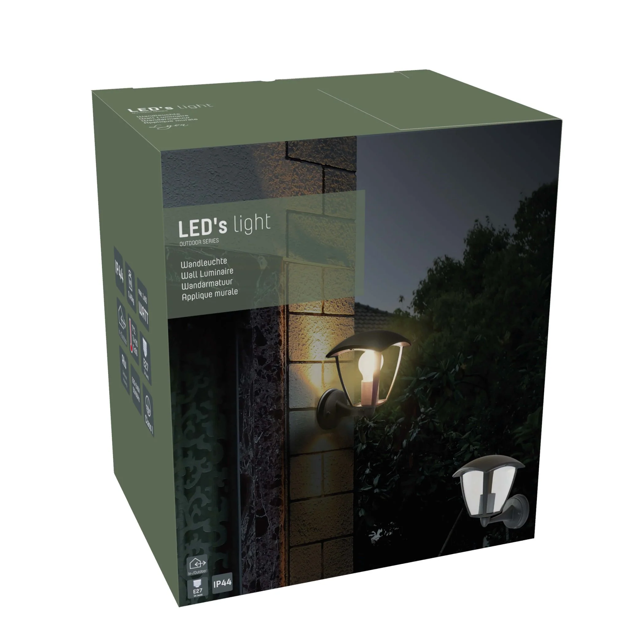 Retro LED Wandlamp met E27 fitting - Jesi - IP44 - Zwart - Image 9