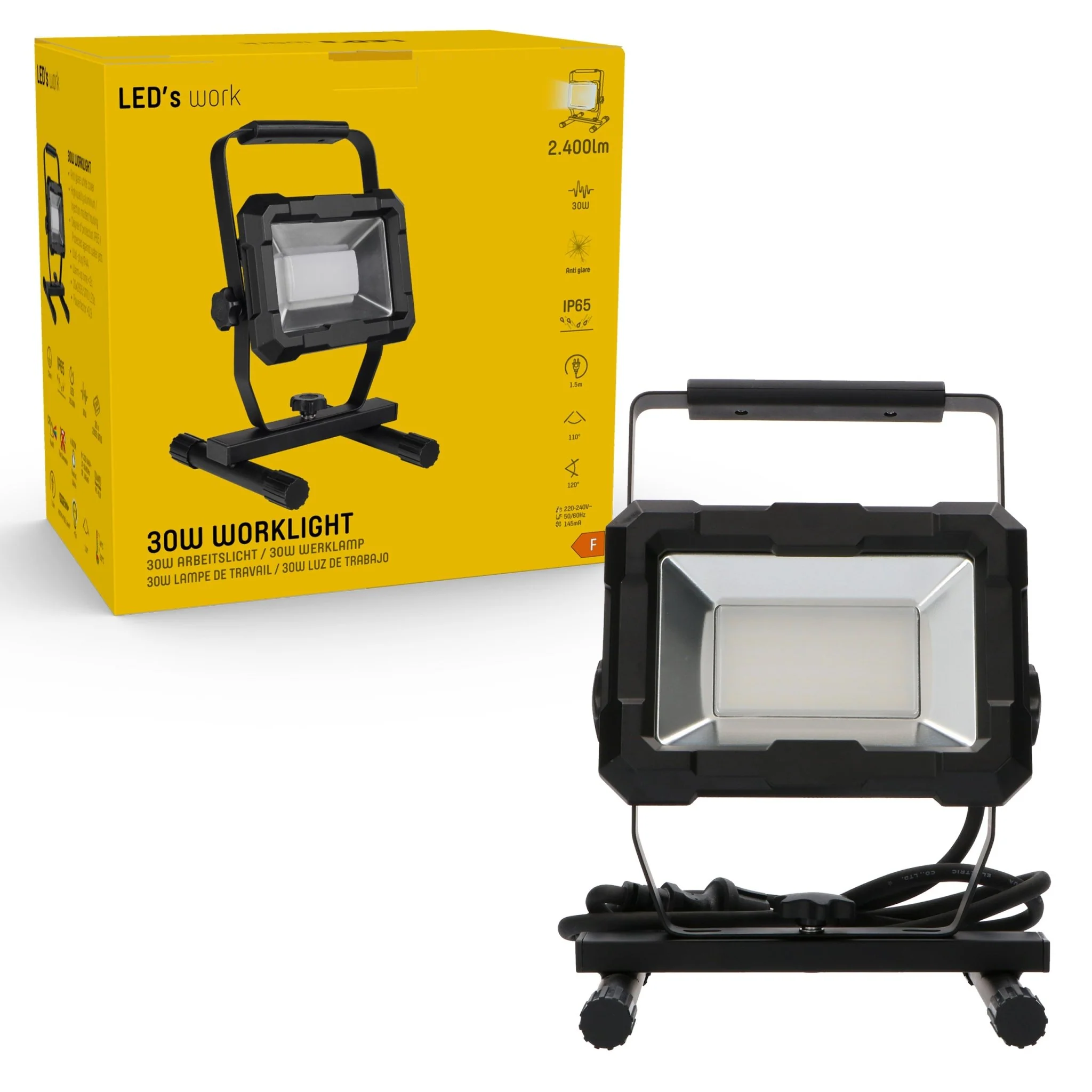 LED's Work Werklamp 2400 - Robuuste behuizing - Extra sterk snoer 150 cm - IP65 waterdicht - 30W - Image 4