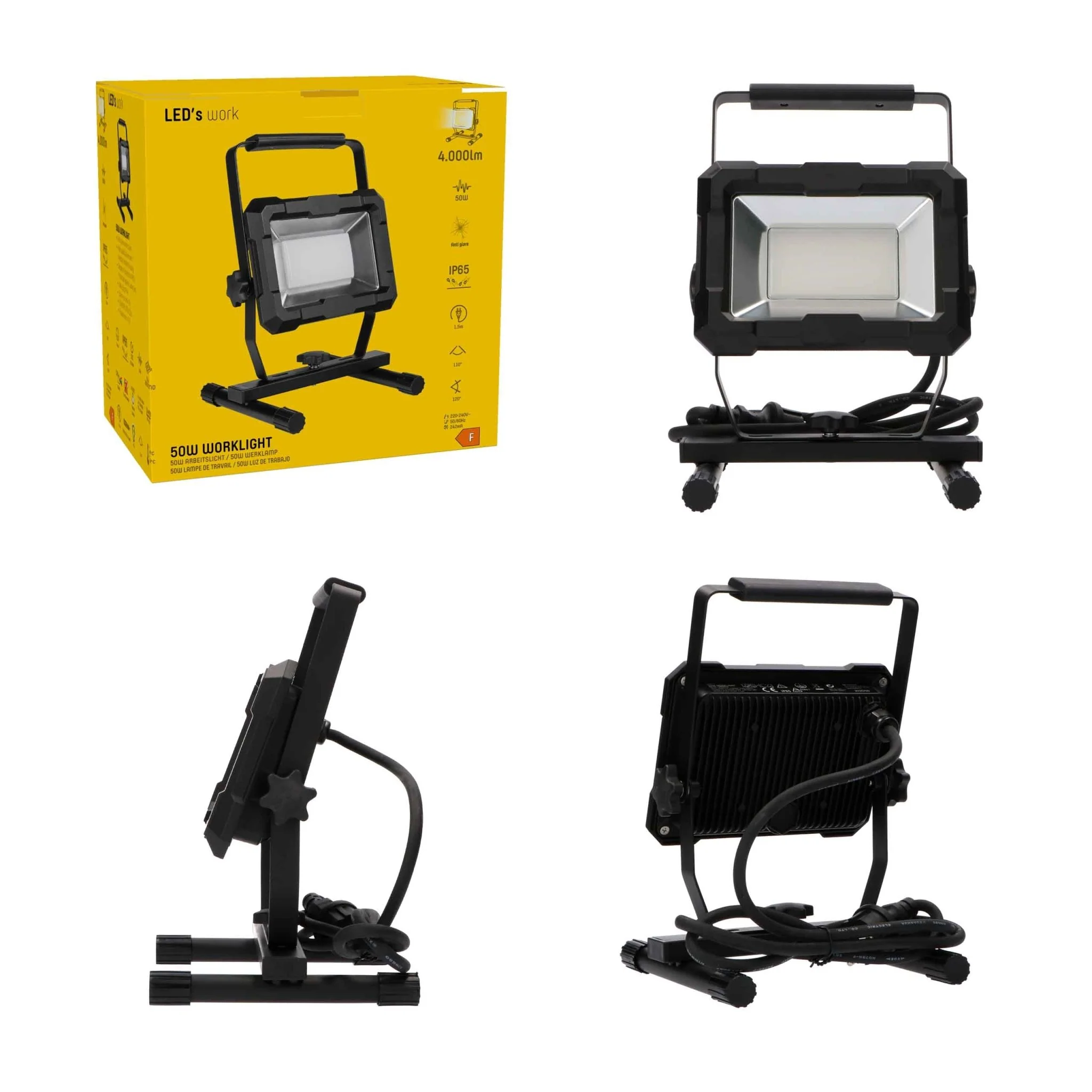 LED's Work Werklamp 4000 - Robuuste behuizing - Extra sterk snoer 150 cm - IP65 waterdicht - 50W - Image 4