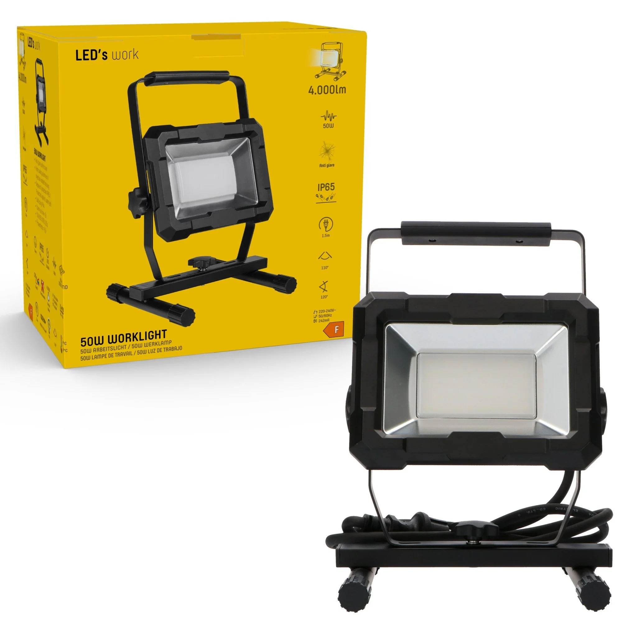 LED's Work Werklamp 4000 - Robuuste behuizing - Extra sterk snoer 150 cm - IP65 waterdicht - 50W - Image 5