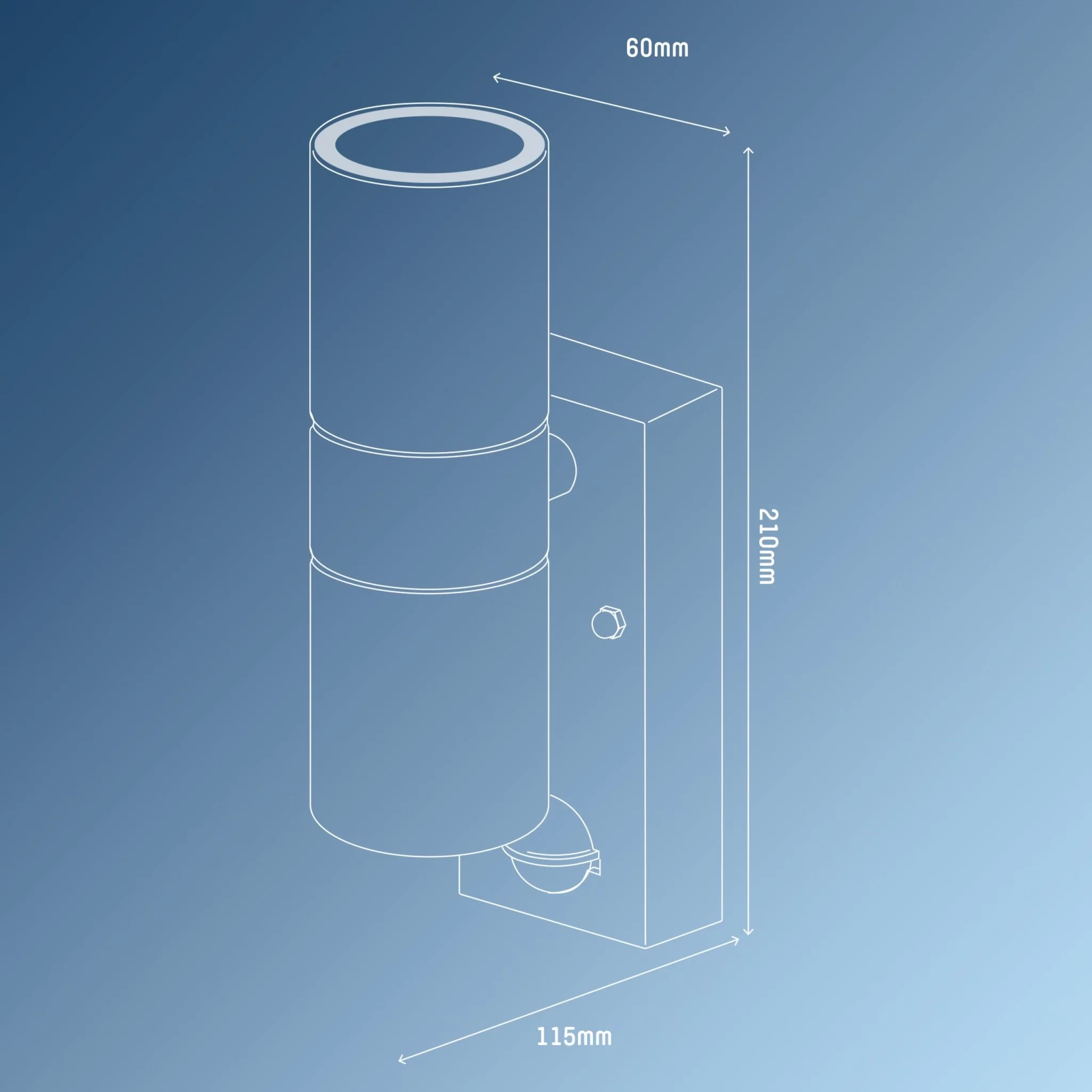LED's Light RVS LED Buitenlamp met Bewegingssensor - 2 lichts up & down - IP44 - Zilver - Image 9